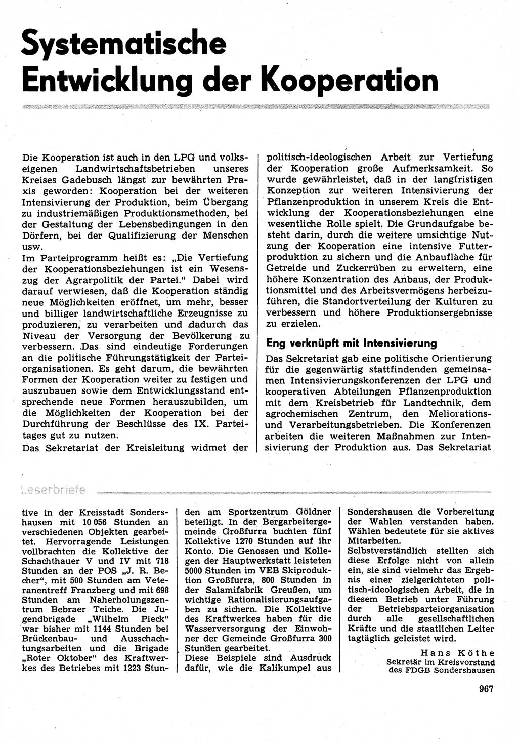 Neuer Weg (NW), Organ des Zentralkomitees (ZK) der SED (Sozialistische Einheitspartei Deutschlands) für Fragen des Parteilebens, 31. Jahrgang [Deutsche Demokratische Republik (DDR)] 1976, Seite 967 (NW ZK SED DDR 1976, S. 967)