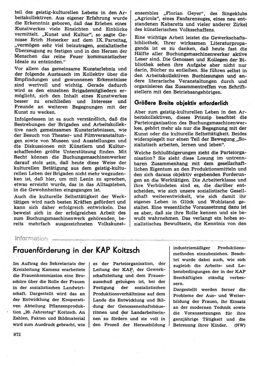 Neuer Weg (NW), Organ des Zentralkomitees (ZK) der SED (Sozialistische Einheitspartei Deutschlands) für Fragen des Parteilebens, 31. Jahrgang [Deutsche Demokratische Republik (DDR)] 1976, Seite 972 (NW ZK SED DDR 1976, S. 972)