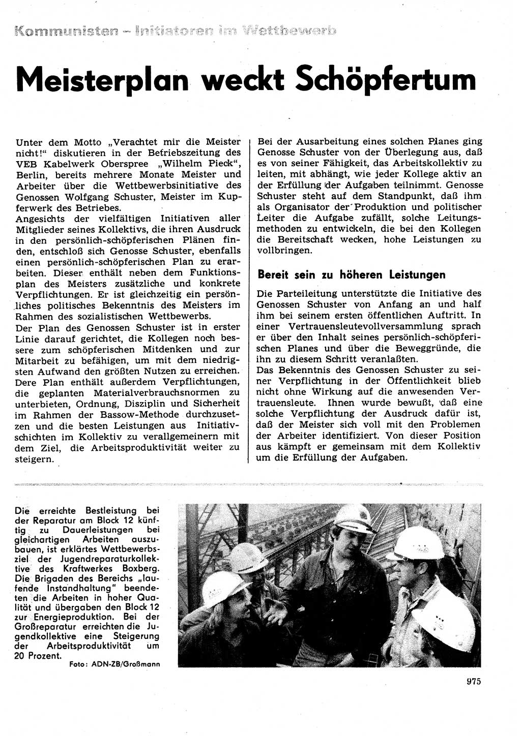 Neuer Weg (NW), Organ des Zentralkomitees (ZK) der SED (Sozialistische Einheitspartei Deutschlands) für Fragen des Parteilebens, 31. Jahrgang [Deutsche Demokratische Republik (DDR)] 1976, Seite 975 (NW ZK SED DDR 1976, S. 975)