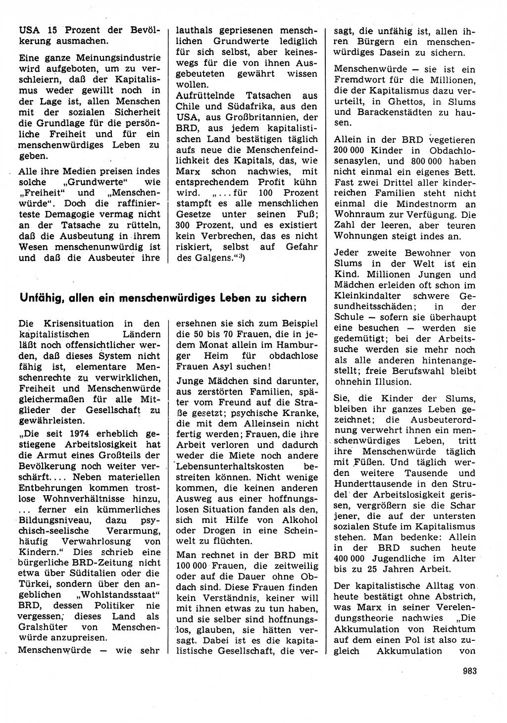 Neuer Weg (NW), Organ des Zentralkomitees (ZK) der SED (Sozialistische Einheitspartei Deutschlands) für Fragen des Parteilebens, 31. Jahrgang [Deutsche Demokratische Republik (DDR)] 1976, Seite 983 (NW ZK SED DDR 1976, S. 983)