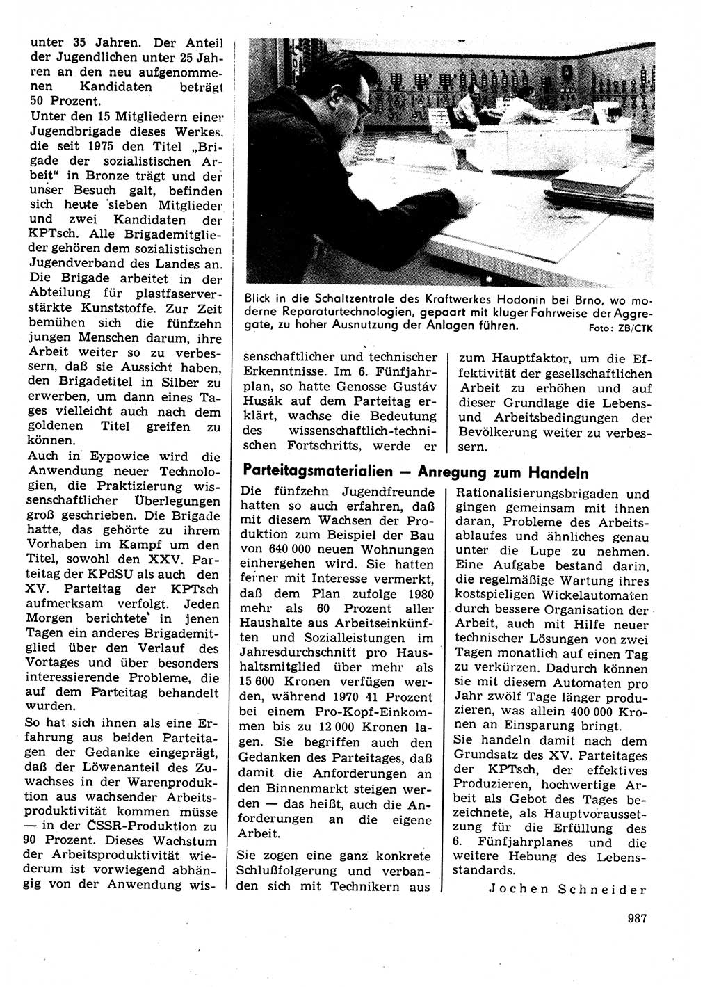 Neuer Weg (NW), Organ des Zentralkomitees (ZK) der SED (Sozialistische Einheitspartei Deutschlands) für Fragen des Parteilebens, 31. Jahrgang [Deutsche Demokratische Republik (DDR)] 1976, Seite 987 (NW ZK SED DDR 1976, S. 987)