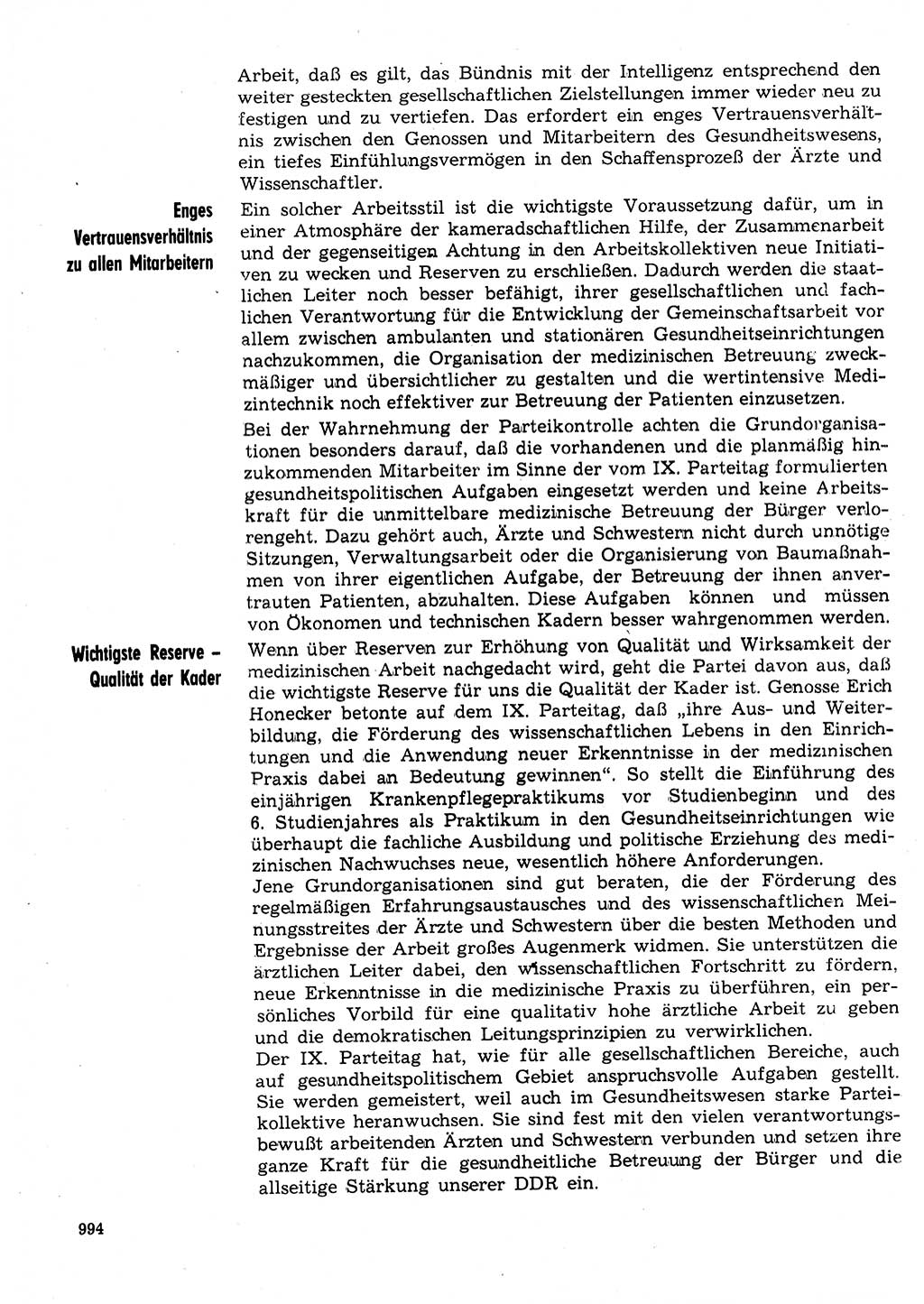 Neuer Weg (NW), Organ des Zentralkomitees (ZK) der SED (Sozialistische Einheitspartei Deutschlands) für Fragen des Parteilebens, 31. Jahrgang [Deutsche Demokratische Republik (DDR)] 1976, Seite 994 (NW ZK SED DDR 1976, S. 994)