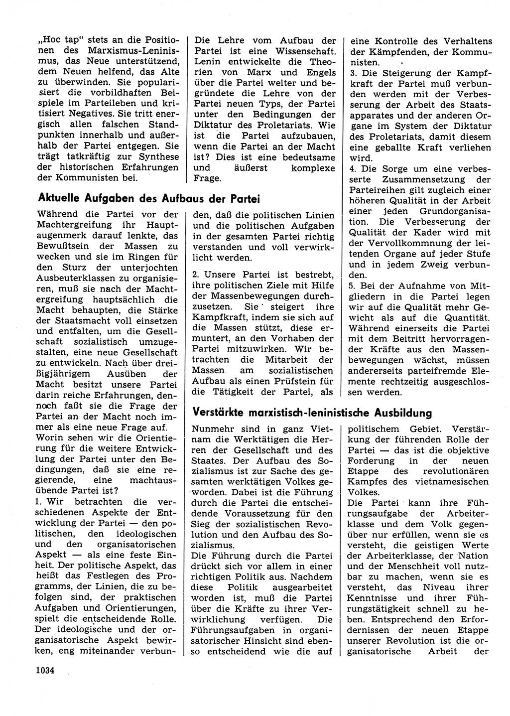 Neuer Weg (NW), Organ des Zentralkomitees (ZK) der SED (Sozialistische Einheitspartei Deutschlands) für Fragen des Parteilebens, 31. Jahrgang [Deutsche Demokratische Republik (DDR)] 1976, Seite 1034 (NW ZK SED DDR 1976, S. 1034)
