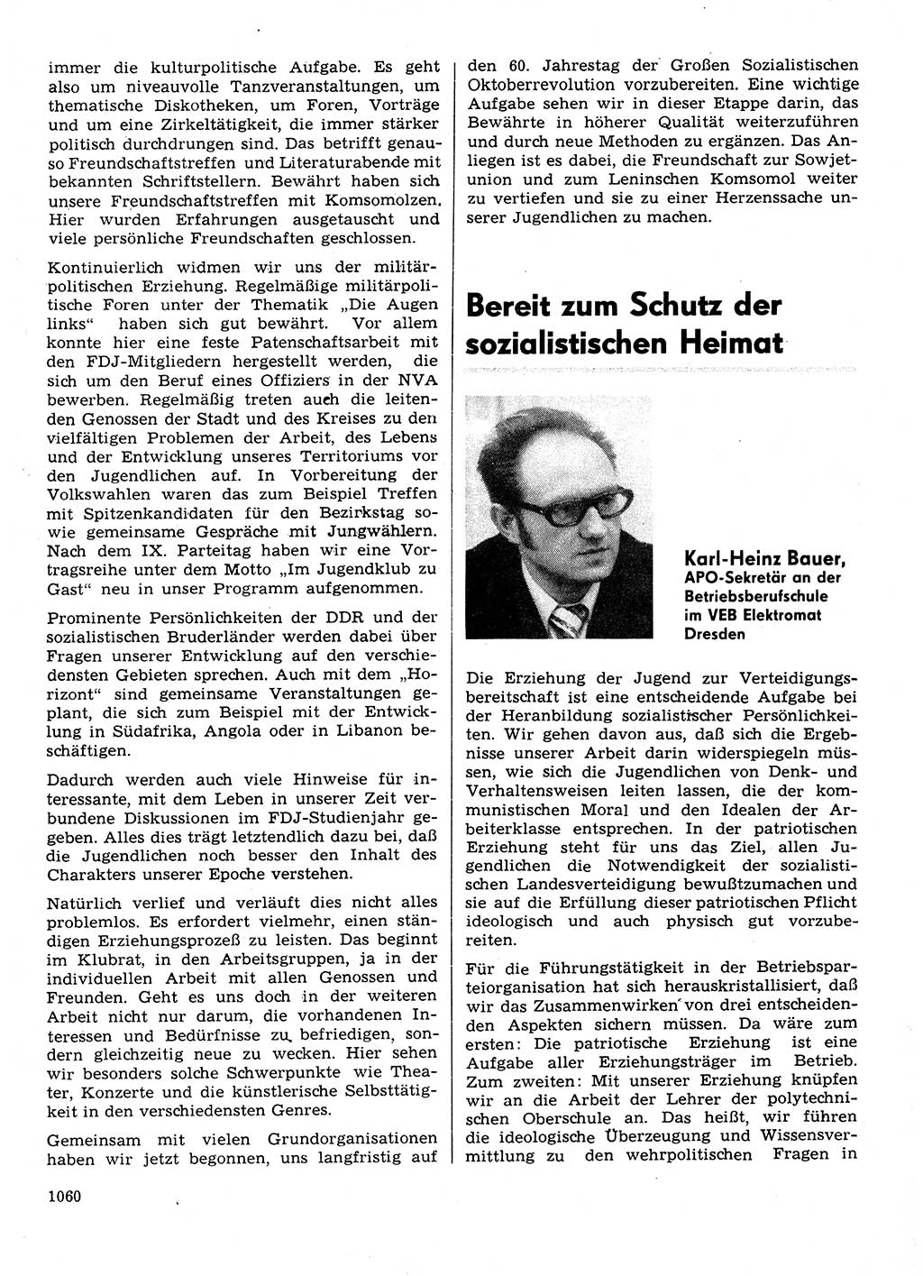 Neuer Weg (NW), Organ des Zentralkomitees (ZK) der SED (Sozialistische Einheitspartei Deutschlands) für Fragen des Parteilebens, 31. Jahrgang [Deutsche Demokratische Republik (DDR)] 1976, Seite 1060 (NW ZK SED DDR 1976, S. 1060)
