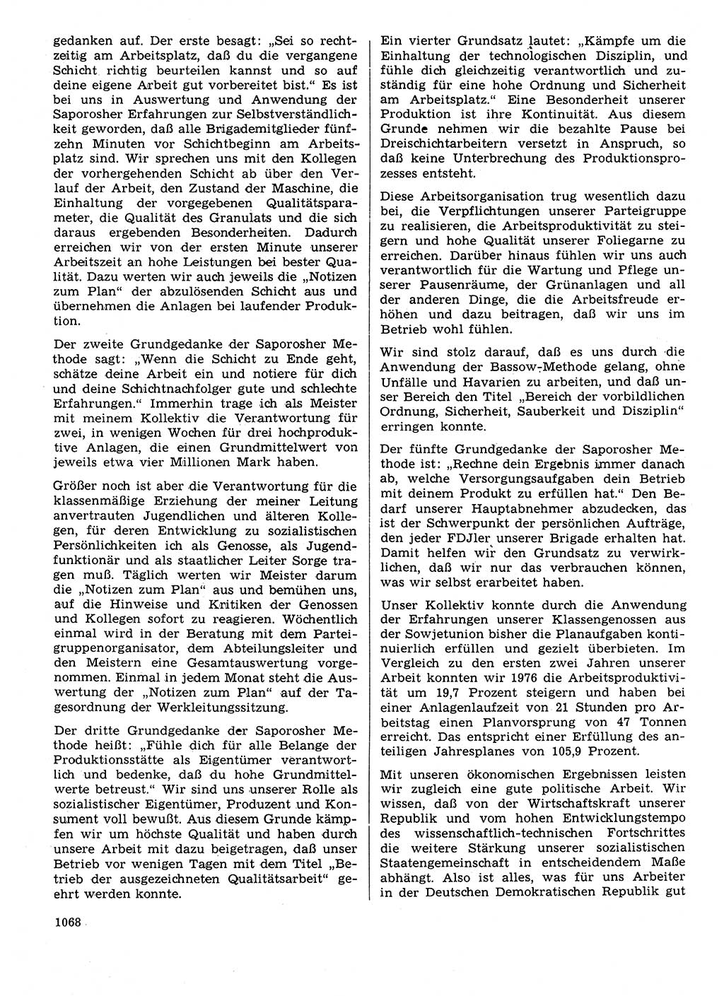 Neuer Weg (NW), Organ des Zentralkomitees (ZK) der SED (Sozialistische Einheitspartei Deutschlands) für Fragen des Parteilebens, 31. Jahrgang [Deutsche Demokratische Republik (DDR)] 1976, Seite 1068 (NW ZK SED DDR 1976, S. 1068)