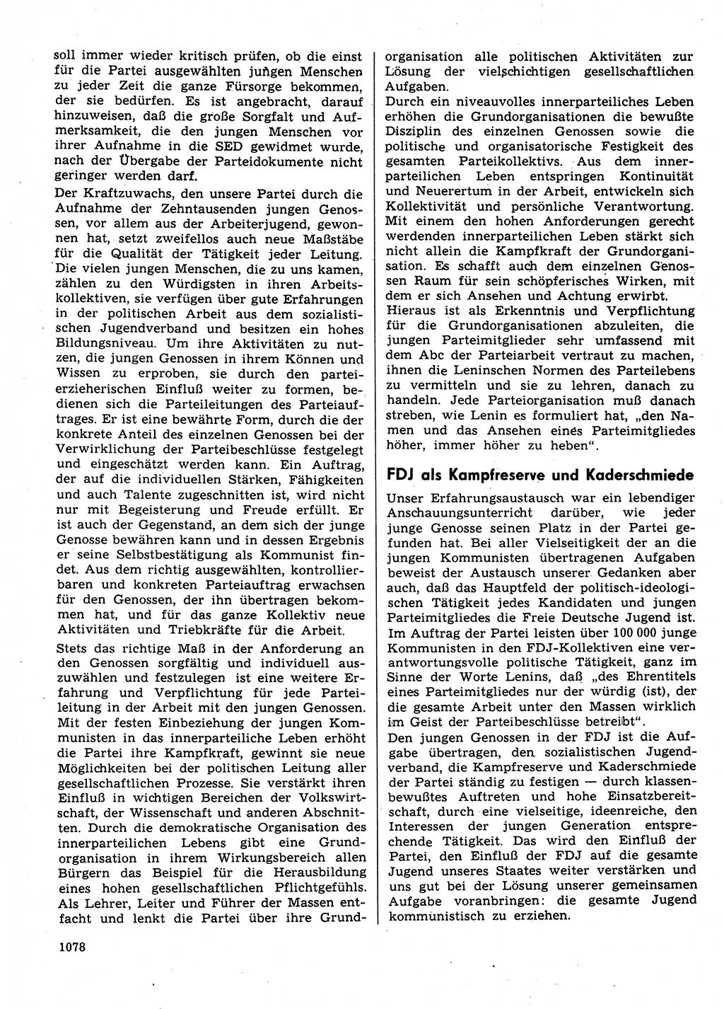 Neuer Weg (NW), Organ des Zentralkomitees (ZK) der SED (Sozialistische Einheitspartei Deutschlands) für Fragen des Parteilebens, 31. Jahrgang [Deutsche Demokratische Republik (DDR)] 1976, Seite 1078 (NW ZK SED DDR 1976, S. 1078)