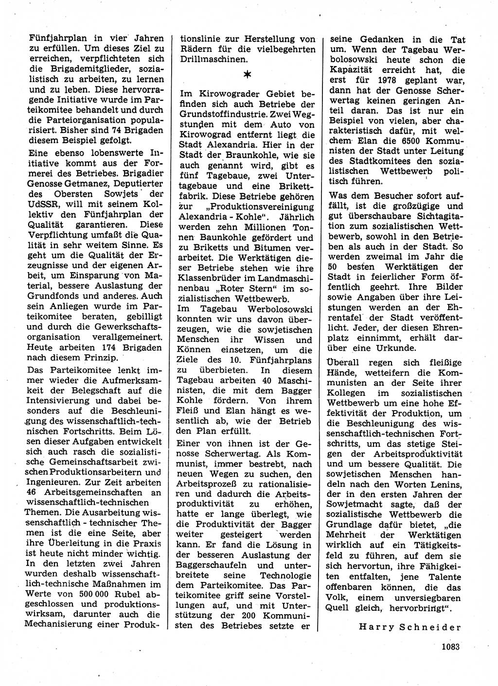Neuer Weg (NW), Organ des Zentralkomitees (ZK) der SED (Sozialistische Einheitspartei Deutschlands) für Fragen des Parteilebens, 31. Jahrgang [Deutsche Demokratische Republik (DDR)] 1976, Seite 1083 (NW ZK SED DDR 1976, S. 1083)