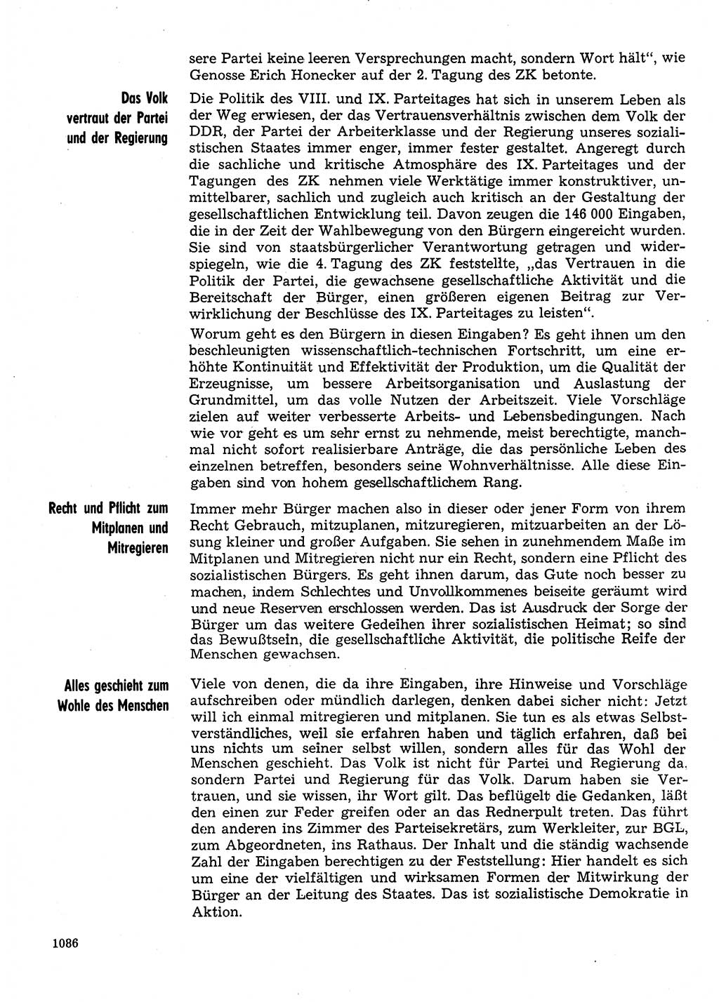 Neuer Weg (NW), Organ des Zentralkomitees (ZK) der SED (Sozialistische Einheitspartei Deutschlands) für Fragen des Parteilebens, 31. Jahrgang [Deutsche Demokratische Republik (DDR)] 1976, Seite 1086 (NW ZK SED DDR 1976, S. 1086)