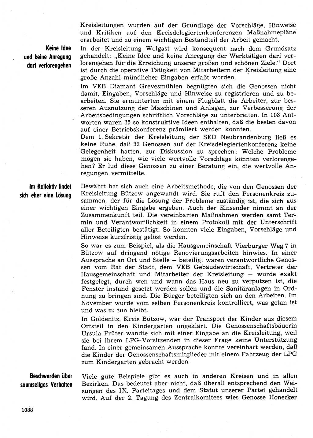 Neuer Weg (NW), Organ des Zentralkomitees (ZK) der SED (Sozialistische Einheitspartei Deutschlands) für Fragen des Parteilebens, 31. Jahrgang [Deutsche Demokratische Republik (DDR)] 1976, Seite 1088 (NW ZK SED DDR 1976, S. 1088)