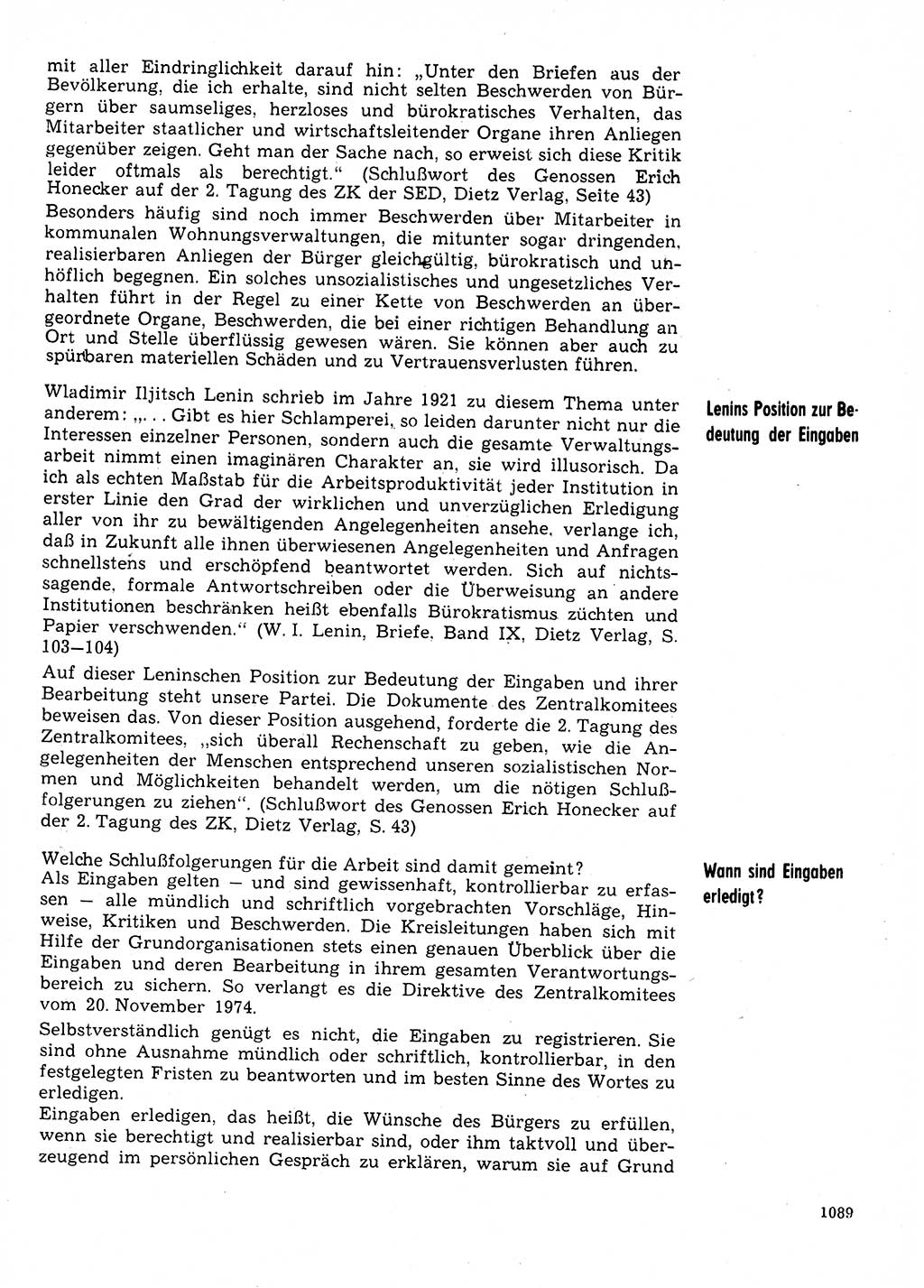 Neuer Weg (NW), Organ des Zentralkomitees (ZK) der SED (Sozialistische Einheitspartei Deutschlands) für Fragen des Parteilebens, 31. Jahrgang [Deutsche Demokratische Republik (DDR)] 1976, Seite 1089 (NW ZK SED DDR 1976, S. 1089)