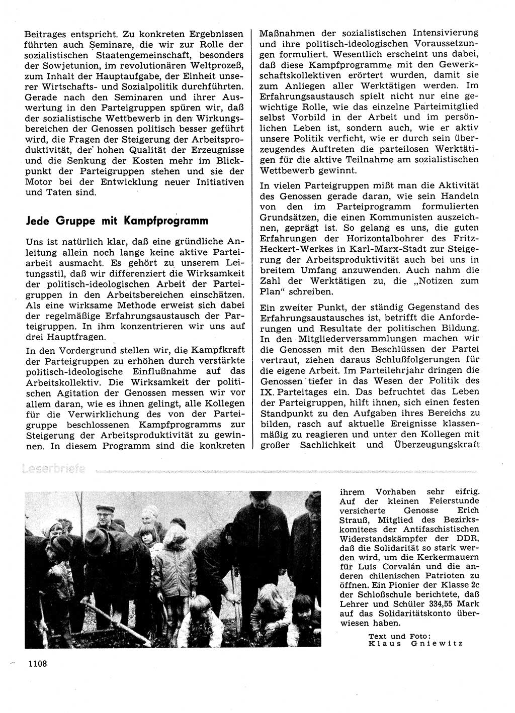 Neuer Weg (NW), Organ des Zentralkomitees (ZK) der SED (Sozialistische Einheitspartei Deutschlands) für Fragen des Parteilebens, 31. Jahrgang [Deutsche Demokratische Republik (DDR)] 1976, Seite 1108 (NW ZK SED DDR 1976, S. 1108)