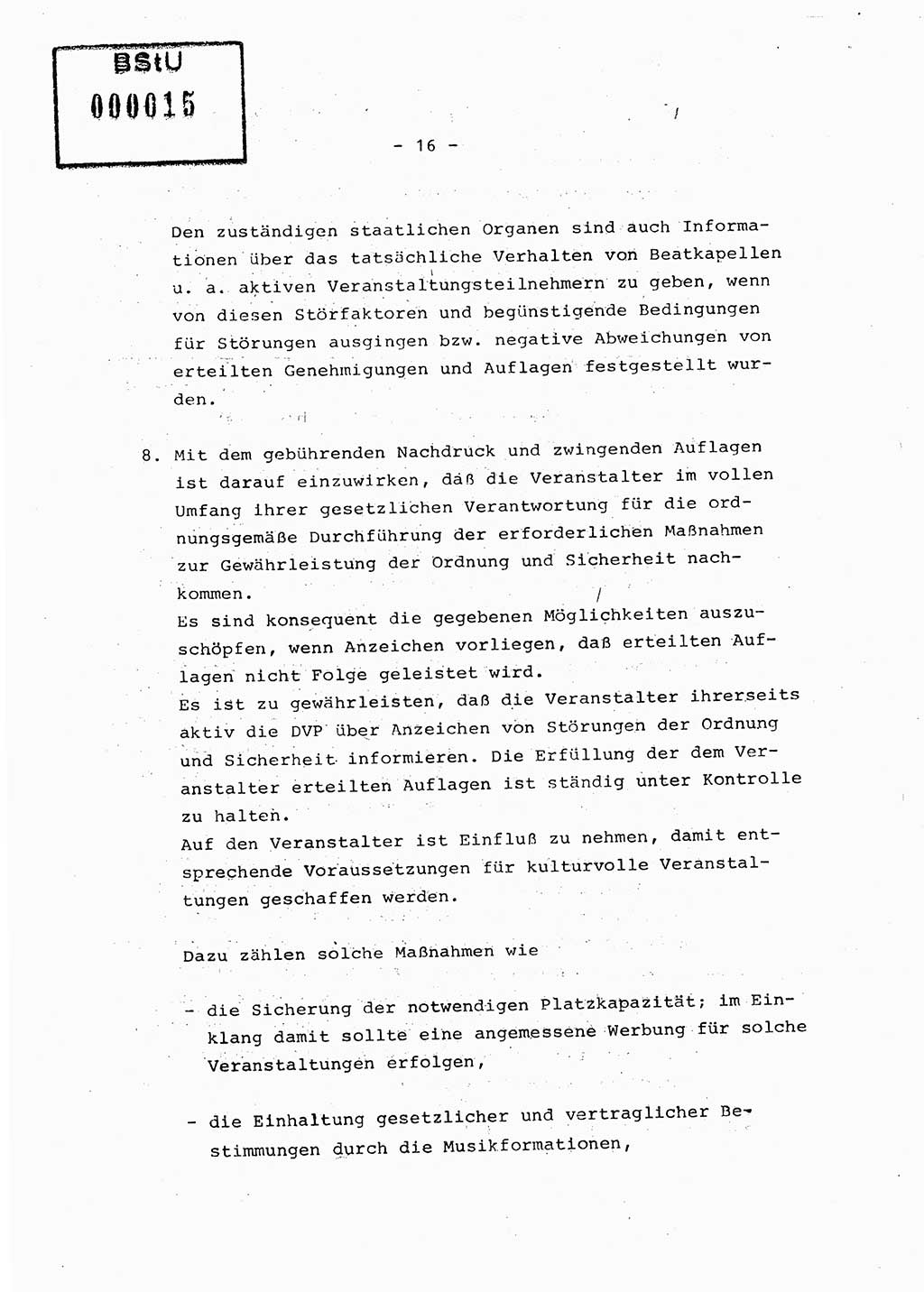 Zur vorbeugenden politisch-operativen Abwehrarbeit unter negativ-dekadenten Jugentlichen und Jungerwachsenen, Ministerium für Staatssicherheit (MfS) [Deutsche Demokratische Republik (DDR)], Der Minister (Generaloberst Erich Mielke), Vertrauliche Verschlußsache (VVS) 008-1227/76, Berlin 1976, Seite 16 (Pol.-Op. Abw.-Arb. J. DDR MfS Min. VVS 008-1227/76 1976, S. 16)