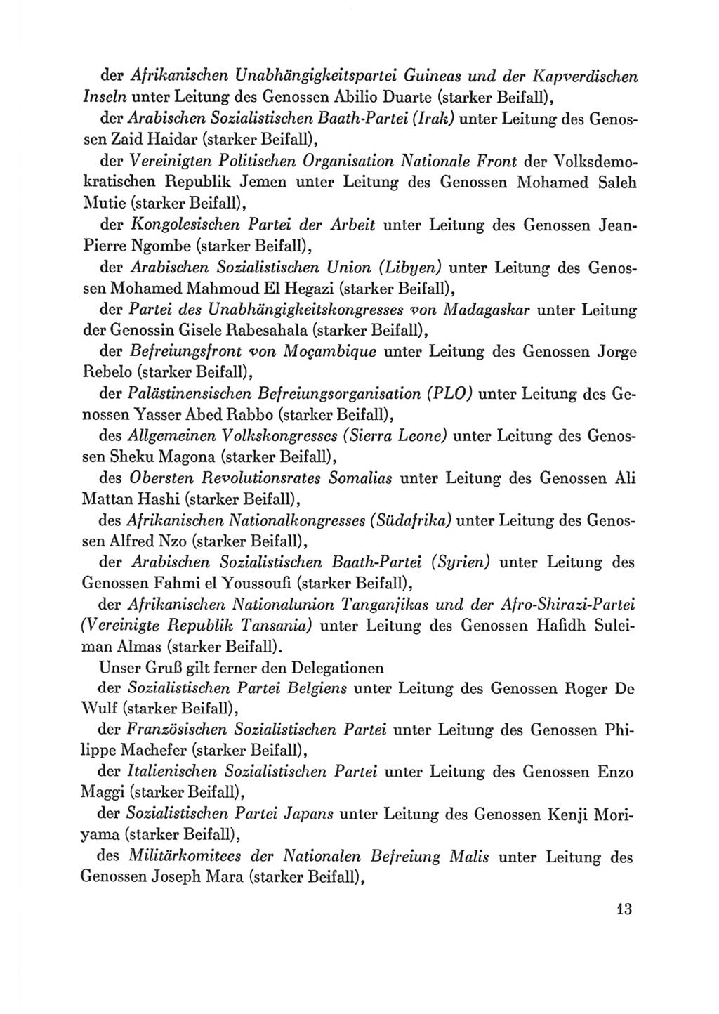 Protokoll der Verhandlungen des Ⅸ. Parteitages der Sozialistischen Einheitspartei Deutschlands (SED) [Deutsche Demokratische Republik (DDR)] 1976, Band 1, Seite 13 (Prot. Verh. Ⅸ. PT SED DDR 1976, Bd. 1, S. 13)
