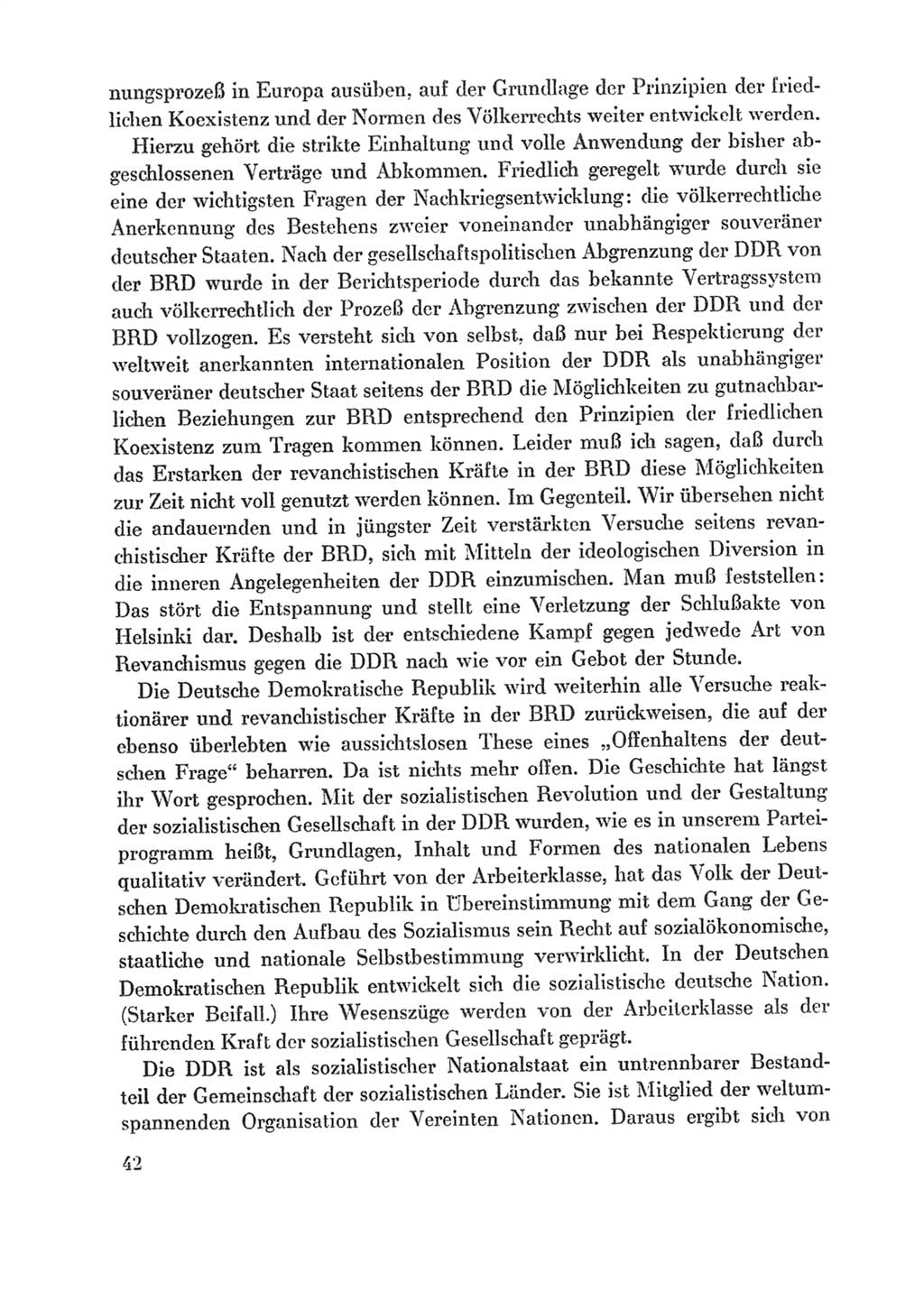 Protokoll der Verhandlungen des Ⅸ. Parteitages der Sozialistischen Einheitspartei Deutschlands (SED) [Deutsche Demokratische Republik (DDR)] 1976, Band 1, Seite 42 (Prot. Verh. Ⅸ. PT SED DDR 1976, Bd. 1, S. 42)
