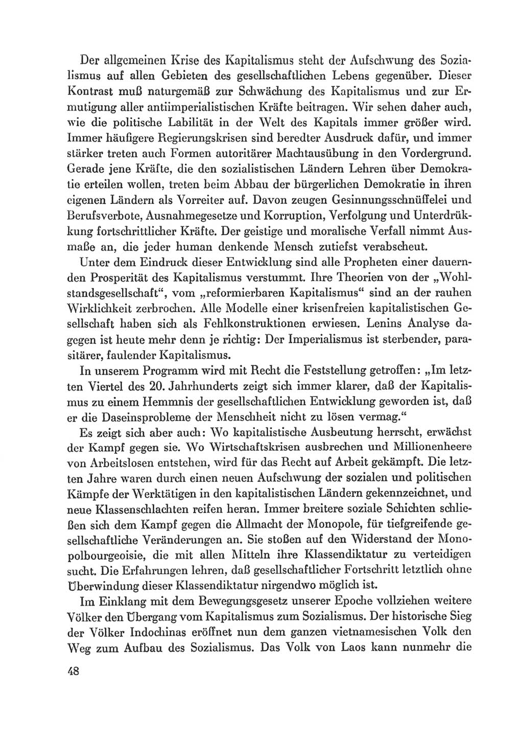 Protokoll der Verhandlungen des Ⅸ. Parteitages der Sozialistischen Einheitspartei Deutschlands (SED) [Deutsche Demokratische Republik (DDR)] 1976, Band 1, Seite 48 (Prot. Verh. Ⅸ. PT SED DDR 1976, Bd. 1, S. 48)
