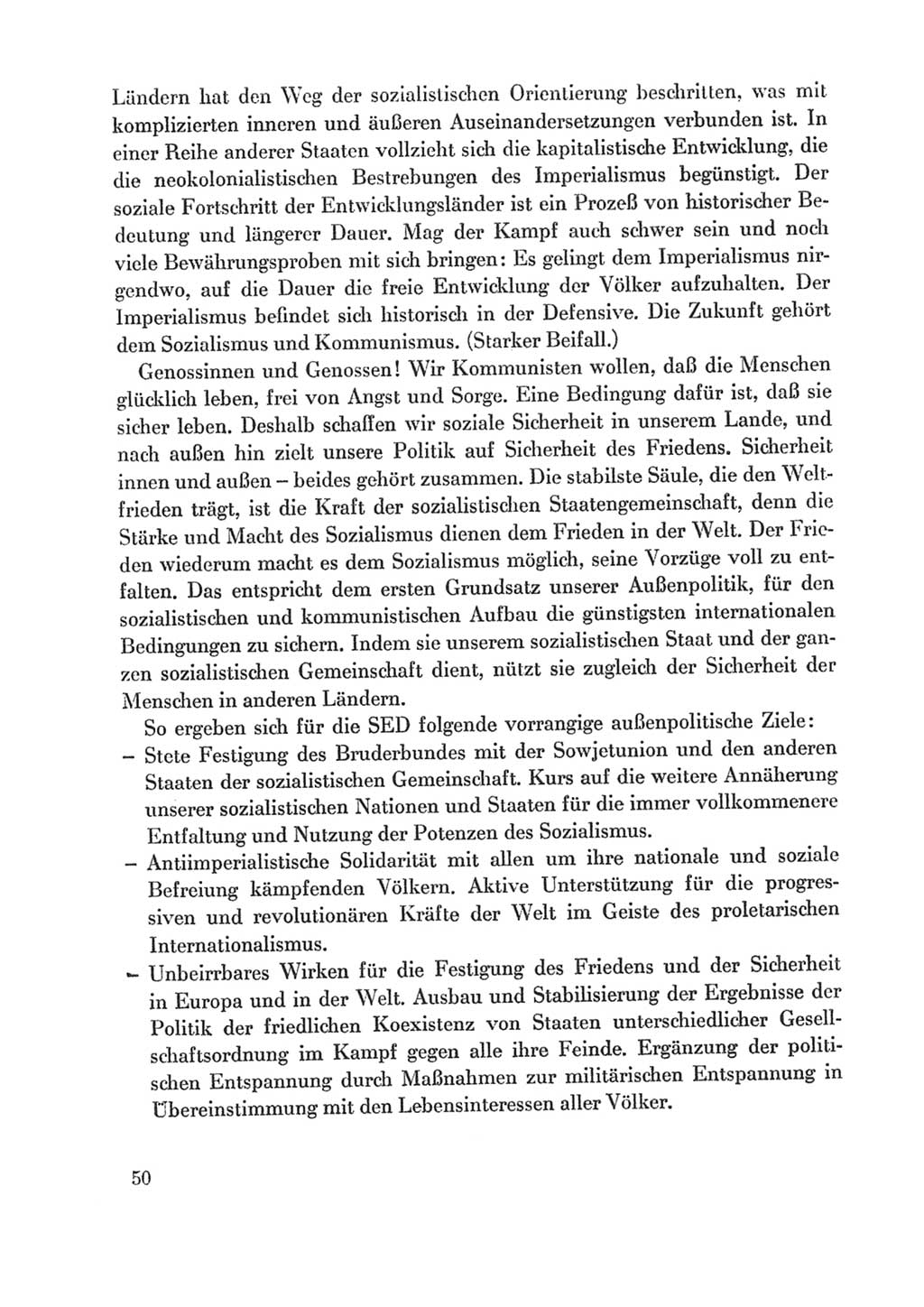 Protokoll der Verhandlungen des Ⅸ. Parteitages der Sozialistischen Einheitspartei Deutschlands (SED) [Deutsche Demokratische Republik (DDR)] 1976, Band 1, Seite 50 (Prot. Verh. Ⅸ. PT SED DDR 1976, Bd. 1, S. 50)