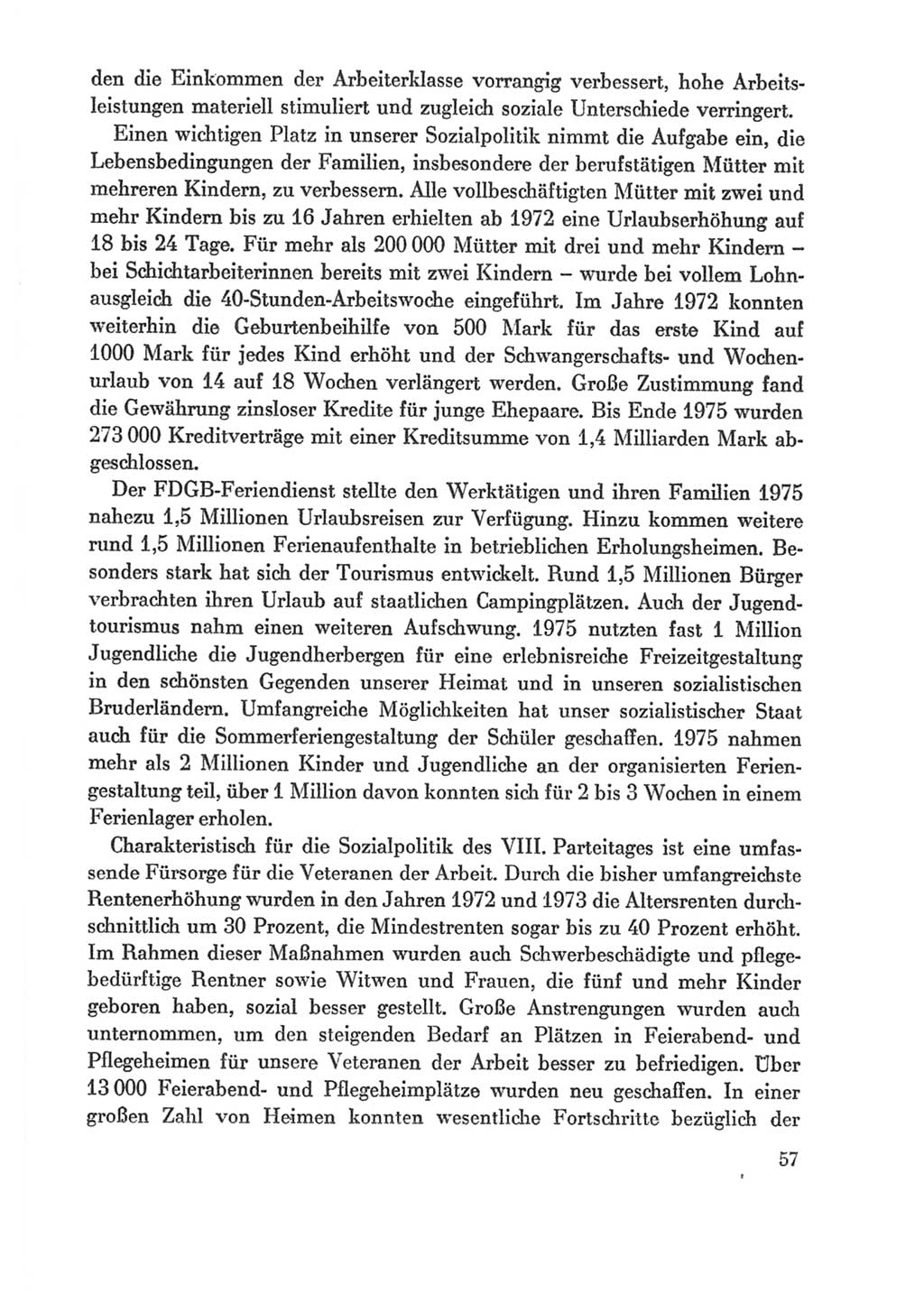 Protokoll der Verhandlungen des Ⅸ. Parteitages der Sozialistischen Einheitspartei Deutschlands (SED) [Deutsche Demokratische Republik (DDR)] 1976, Band 1, Seite 57 (Prot. Verh. Ⅸ. PT SED DDR 1976, Bd. 1, S. 57)