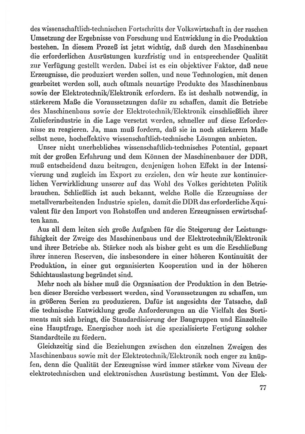 Protokoll der Verhandlungen des Ⅸ. Parteitages der Sozialistischen Einheitspartei Deutschlands (SED) [Deutsche Demokratische Republik (DDR)] 1976, Band 1, Seite 77 (Prot. Verh. Ⅸ. PT SED DDR 1976, Bd. 1, S. 77)
