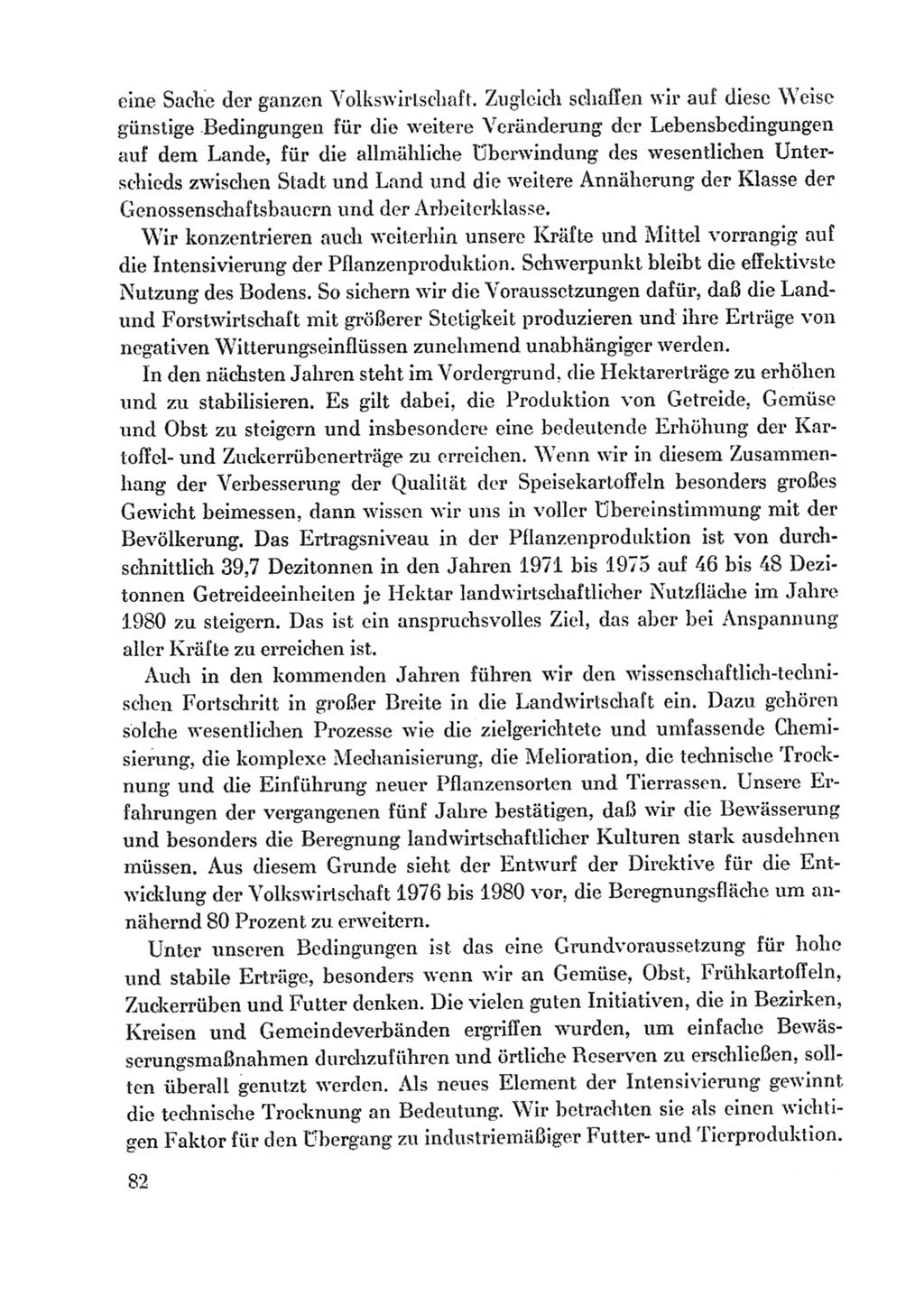 Protokoll der Verhandlungen des Ⅸ. Parteitages der Sozialistischen Einheitspartei Deutschlands (SED) [Deutsche Demokratische Republik (DDR)] 1976, Band 1, Seite 82 (Prot. Verh. Ⅸ. PT SED DDR 1976, Bd. 1, S. 82)