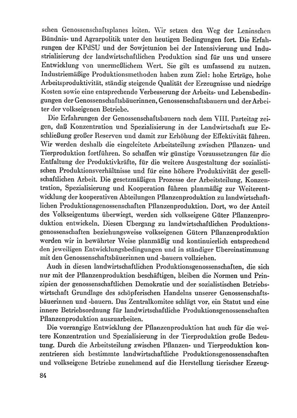 Protokoll der Verhandlungen des Ⅸ. Parteitages der Sozialistischen Einheitspartei Deutschlands (SED) [Deutsche Demokratische Republik (DDR)] 1976, Band 1, Seite 84 (Prot. Verh. Ⅸ. PT SED DDR 1976, Bd. 1, S. 84)