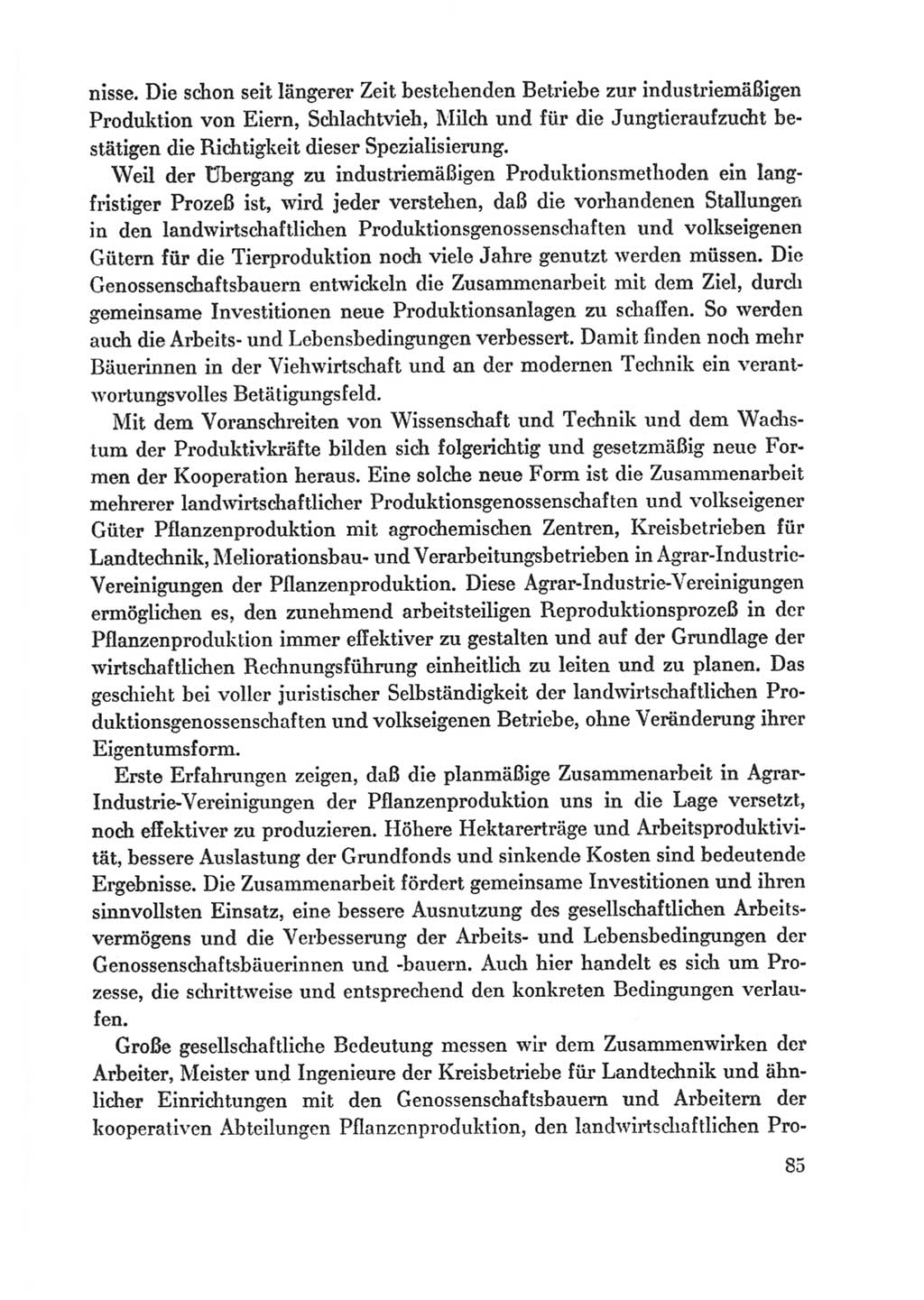 Protokoll der Verhandlungen des Ⅸ. Parteitages der Sozialistischen Einheitspartei Deutschlands (SED) [Deutsche Demokratische Republik (DDR)] 1976, Band 1, Seite 85 (Prot. Verh. Ⅸ. PT SED DDR 1976, Bd. 1, S. 85)