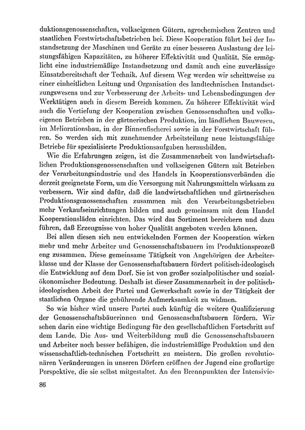 Protokoll der Verhandlungen des Ⅸ. Parteitages der Sozialistischen Einheitspartei Deutschlands (SED) [Deutsche Demokratische Republik (DDR)] 1976, Band 1, Seite 86 (Prot. Verh. Ⅸ. PT SED DDR 1976, Bd. 1, S. 86)