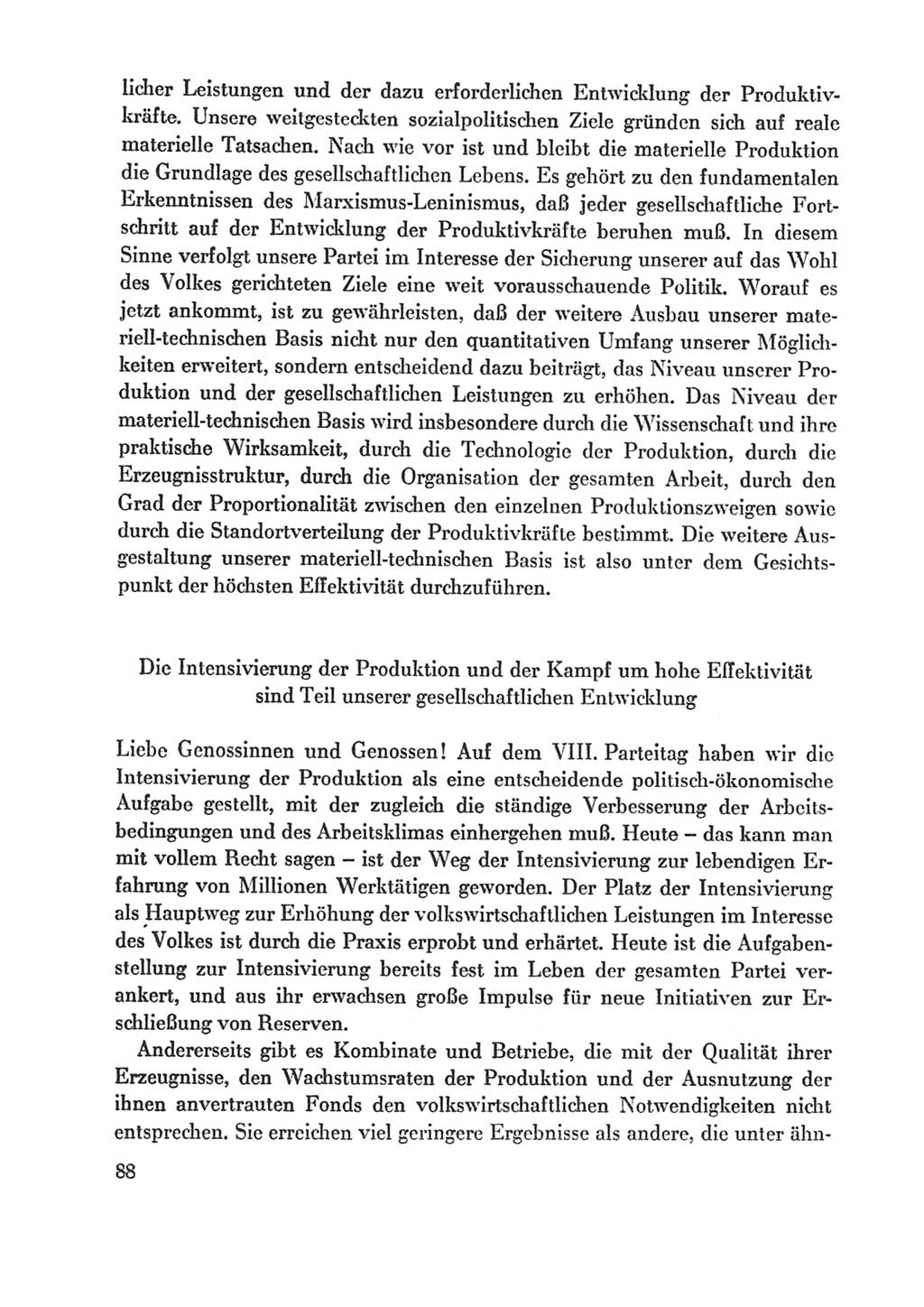 Protokoll der Verhandlungen des Ⅸ. Parteitages der Sozialistischen Einheitspartei Deutschlands (SED) [Deutsche Demokratische Republik (DDR)] 1976, Band 1, Seite 88 (Prot. Verh. Ⅸ. PT SED DDR 1976, Bd. 1, S. 88)