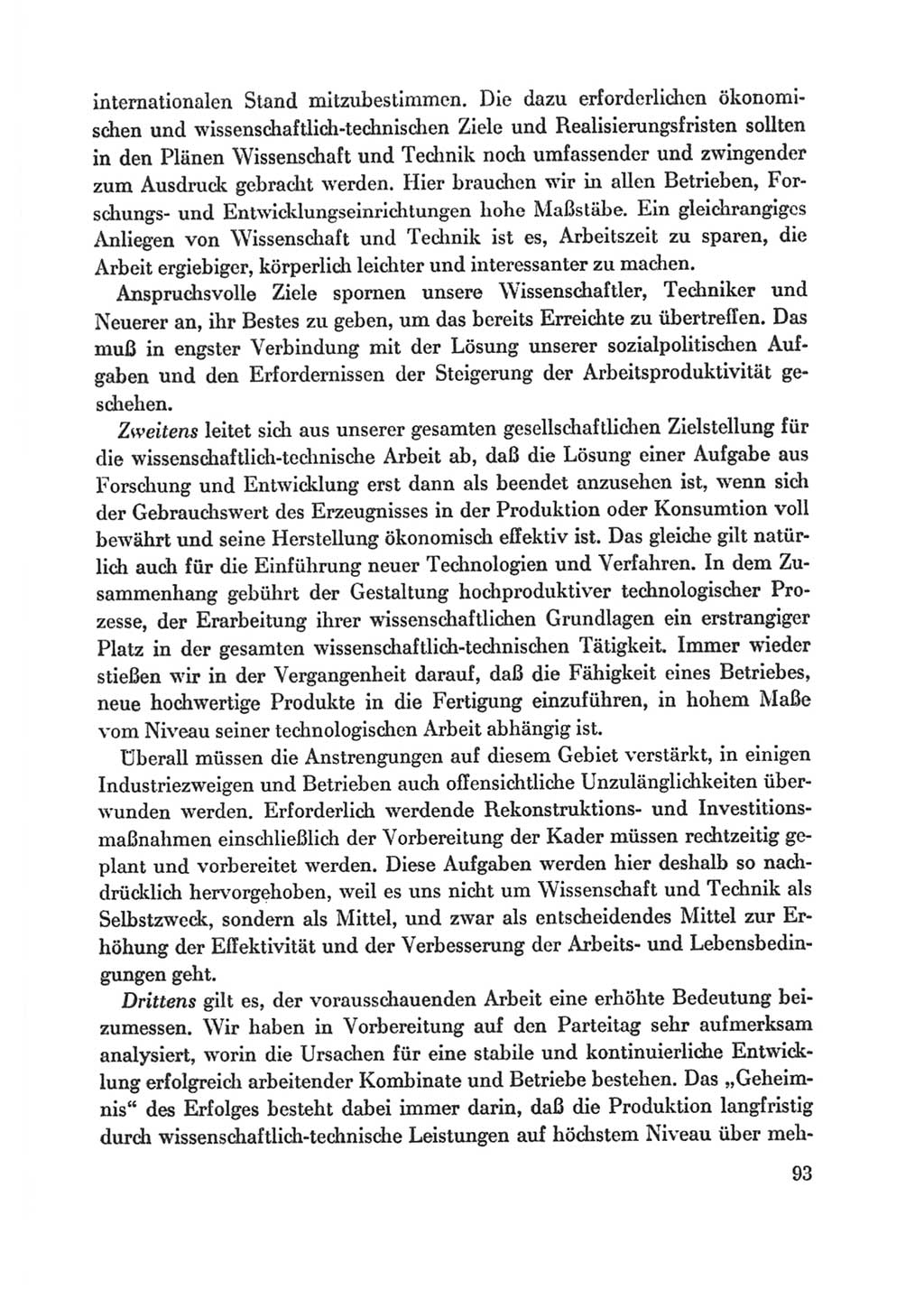 Protokoll der Verhandlungen des Ⅸ. Parteitages der Sozialistischen Einheitspartei Deutschlands (SED) [Deutsche Demokratische Republik (DDR)] 1976, Band 1, Seite 93 (Prot. Verh. Ⅸ. PT SED DDR 1976, Bd. 1, S. 93)