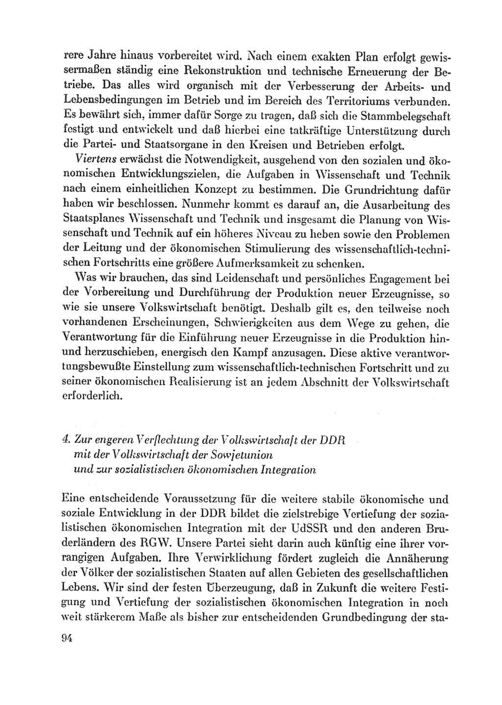 Protokoll der Verhandlungen des Ⅸ. Parteitages der Sozialistischen Einheitspartei Deutschlands (SED) [Deutsche Demokratische Republik (DDR)] 1976, Band 1, Seite 94 (Prot. Verh. Ⅸ. PT SED DDR 1976, Bd. 1, S. 94)