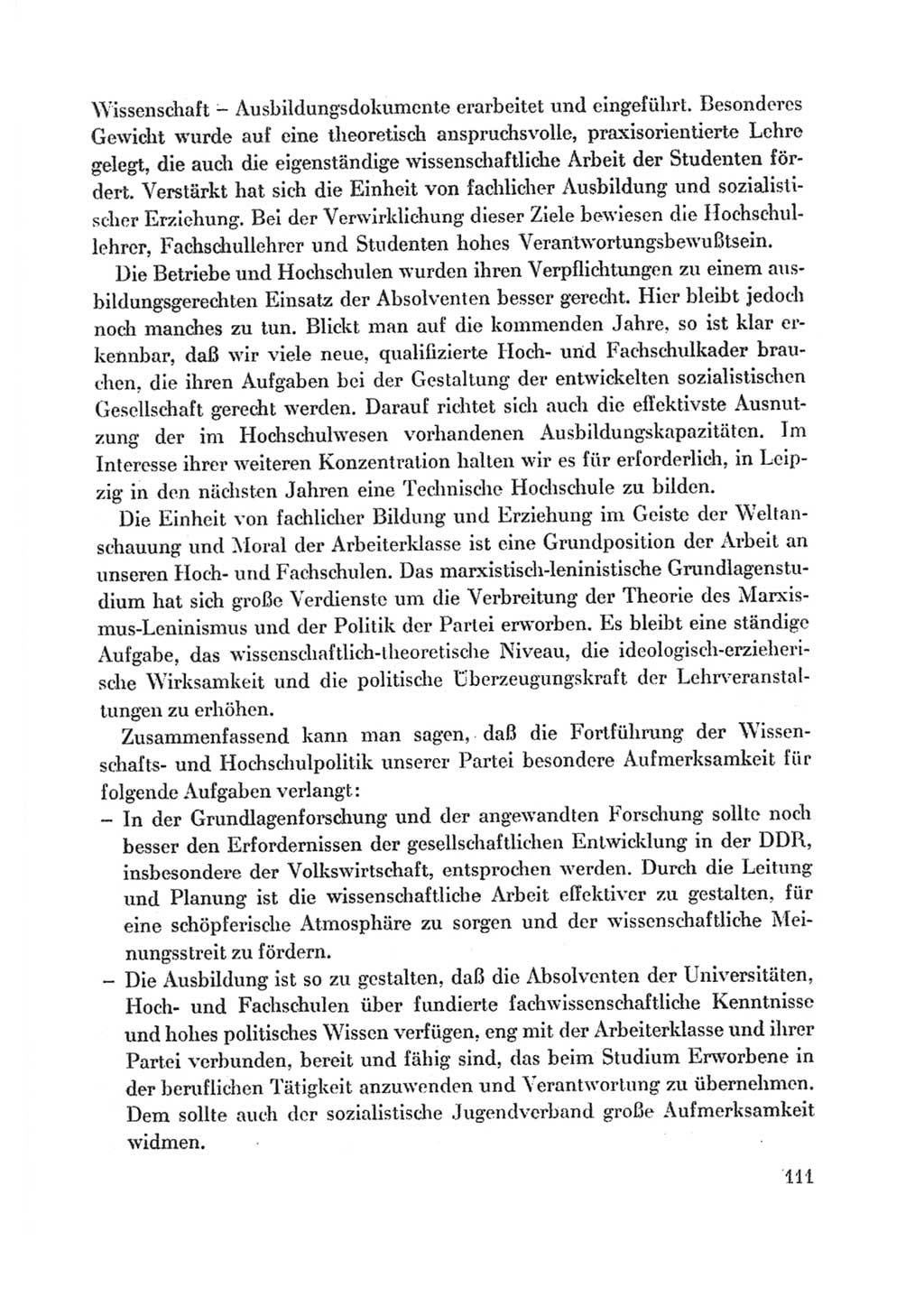 Protokoll der Verhandlungen des Ⅸ. Parteitages der Sozialistischen Einheitspartei Deutschlands (SED) [Deutsche Demokratische Republik (DDR)] 1976, Band 1, Seite 111 (Prot. Verh. Ⅸ. PT SED DDR 1976, Bd. 1, S. 111)