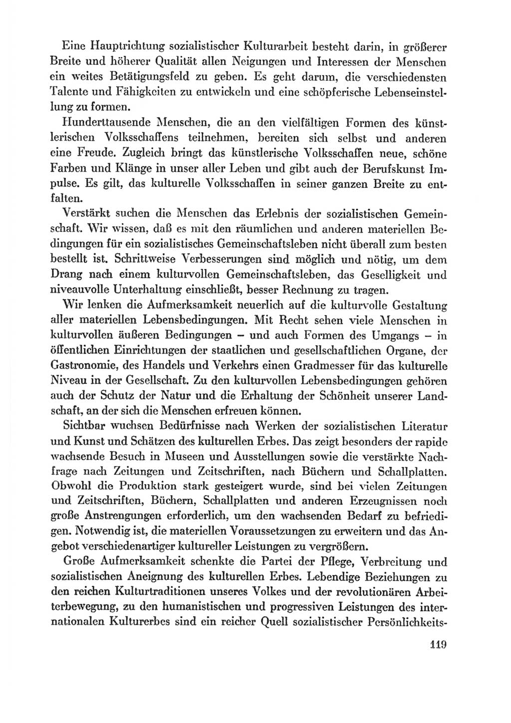 Protokoll der Verhandlungen des Ⅸ. Parteitages der Sozialistischen Einheitspartei Deutschlands (SED) [Deutsche Demokratische Republik (DDR)] 1976, Band 1, Seite 119 (Prot. Verh. Ⅸ. PT SED DDR 1976, Bd. 1, S. 119)