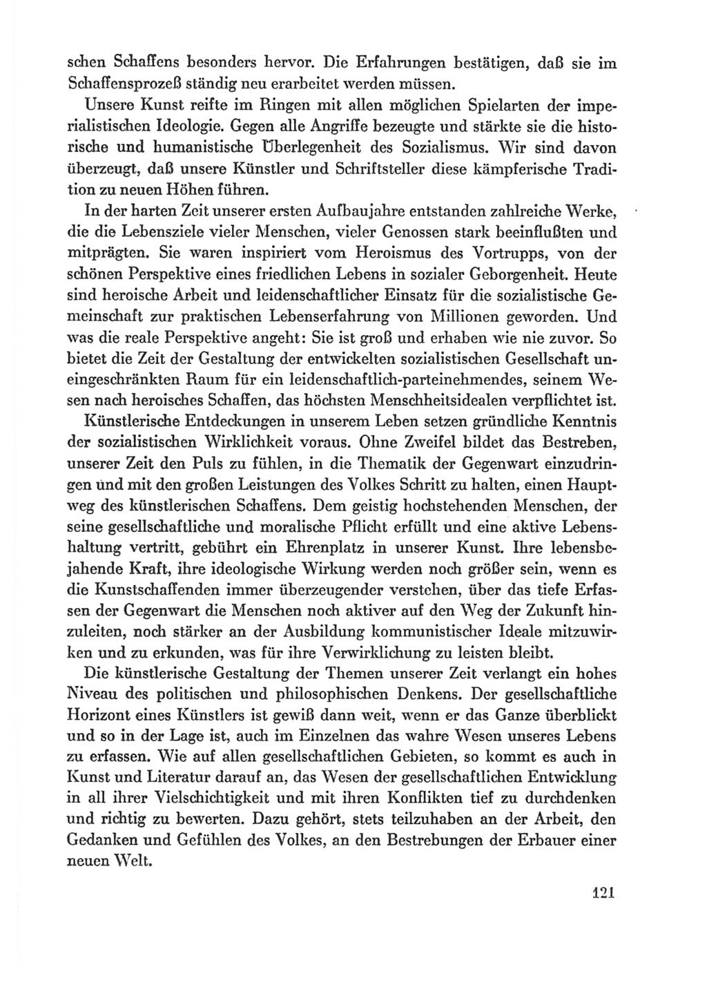 Protokoll der Verhandlungen des Ⅸ. Parteitages der Sozialistischen Einheitspartei Deutschlands (SED) [Deutsche Demokratische Republik (DDR)] 1976, Band 1, Seite 121 (Prot. Verh. Ⅸ. PT SED DDR 1976, Bd. 1, S. 121)