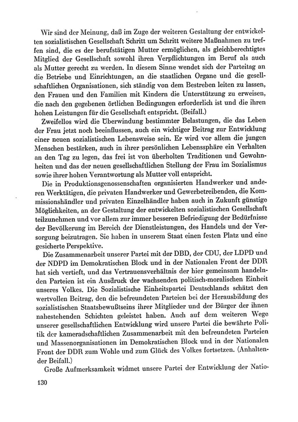Protokoll der Verhandlungen des Ⅸ. Parteitages der Sozialistischen Einheitspartei Deutschlands (SED) [Deutsche Demokratische Republik (DDR)] 1976, Band 1, Seite 130 (Prot. Verh. Ⅸ. PT SED DDR 1976, Bd. 1, S. 130)