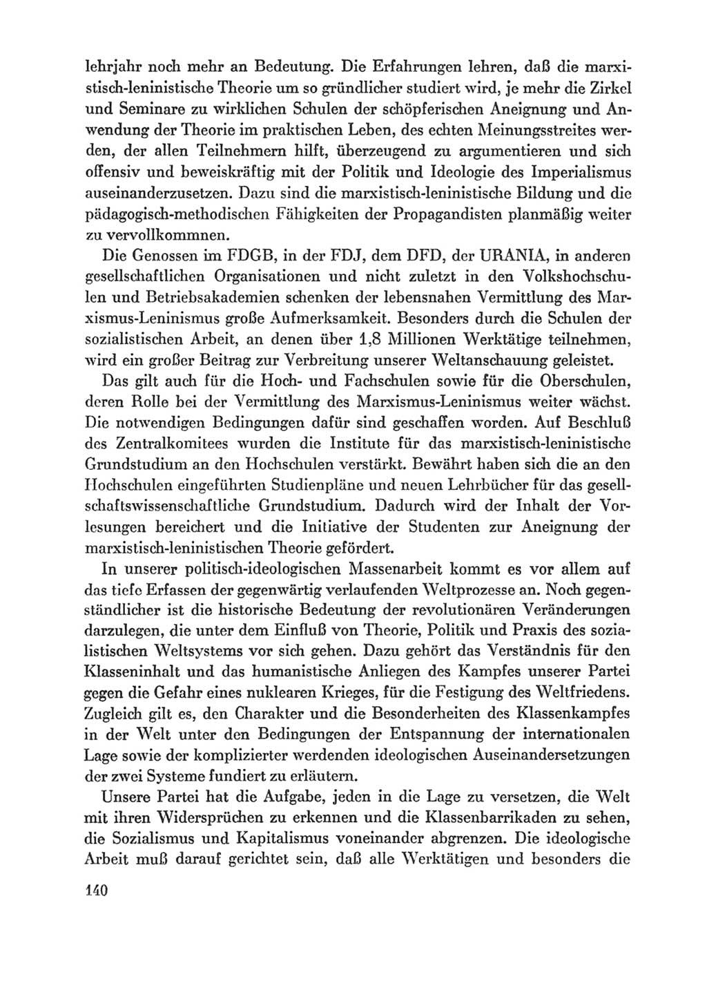 Protokoll der Verhandlungen des Ⅸ. Parteitages der Sozialistischen Einheitspartei Deutschlands (SED) [Deutsche Demokratische Republik (DDR)] 1976, Band 1, Seite 140 (Prot. Verh. Ⅸ. PT SED DDR 1976, Bd. 1, S. 140)