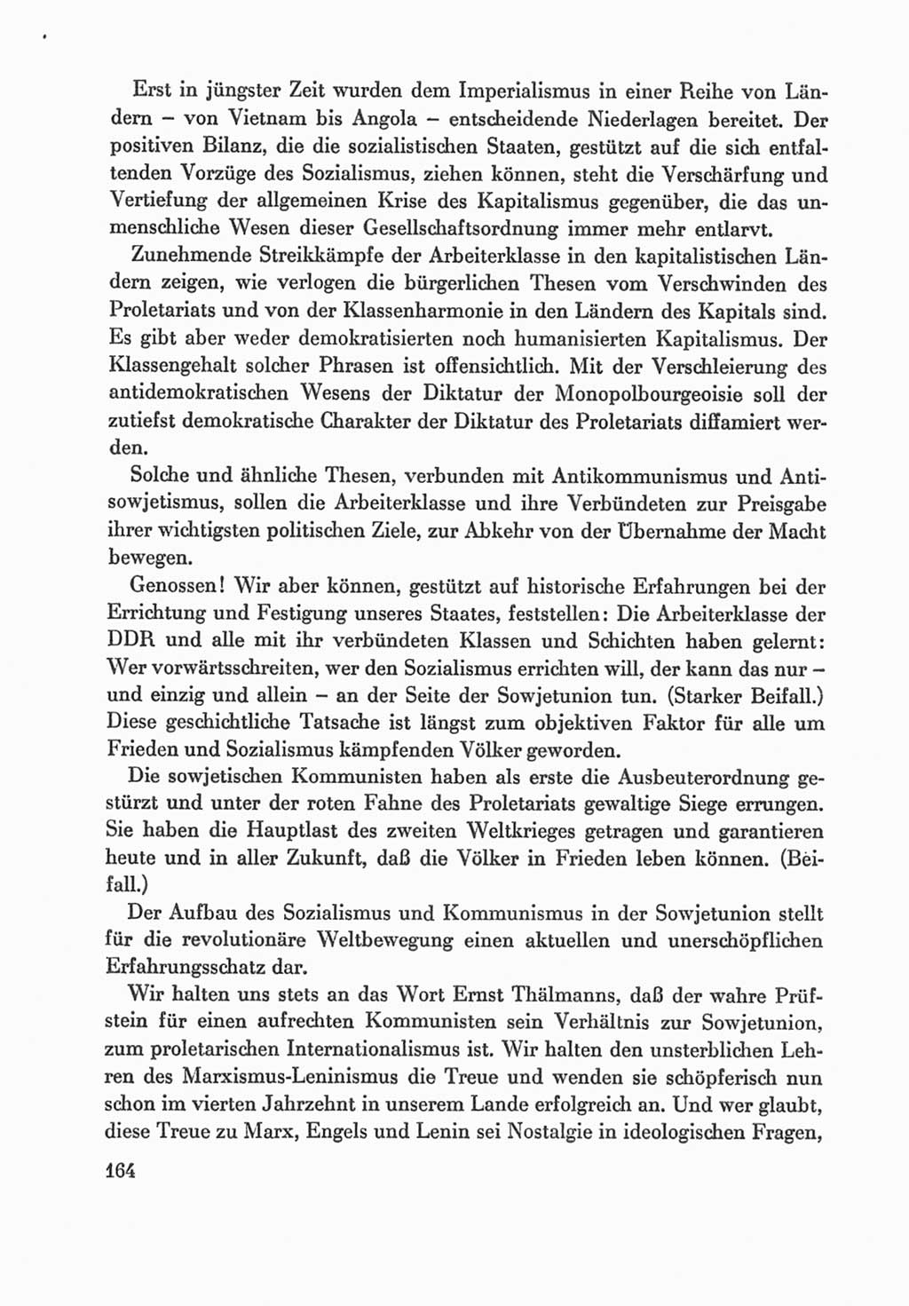 Protokoll der Verhandlungen des Ⅸ. Parteitages der Sozialistischen Einheitspartei Deutschlands (SED) [Deutsche Demokratische Republik (DDR)] 1976, Band 1, Seite 164 (Prot. Verh. Ⅸ. PT SED DDR 1976, Bd. 1, S. 164)