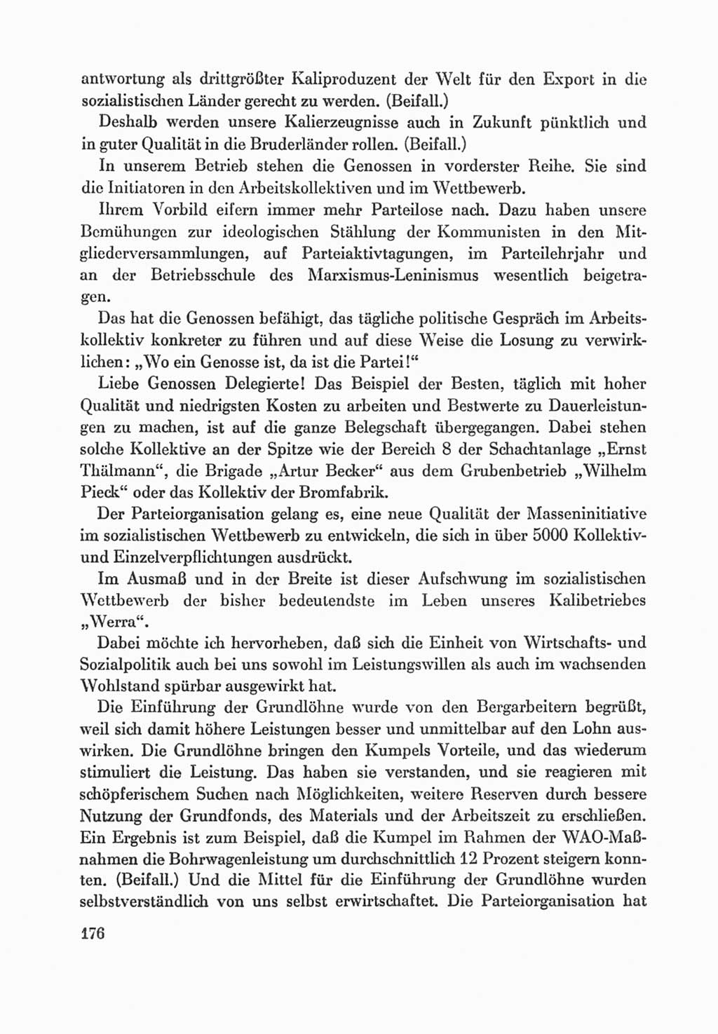 Protokoll der Verhandlungen des Ⅸ. Parteitages der Sozialistischen Einheitspartei Deutschlands (SED) [Deutsche Demokratische Republik (DDR)] 1976, Band 1, Seite 176 (Prot. Verh. Ⅸ. PT SED DDR 1976, Bd. 1, S. 176)