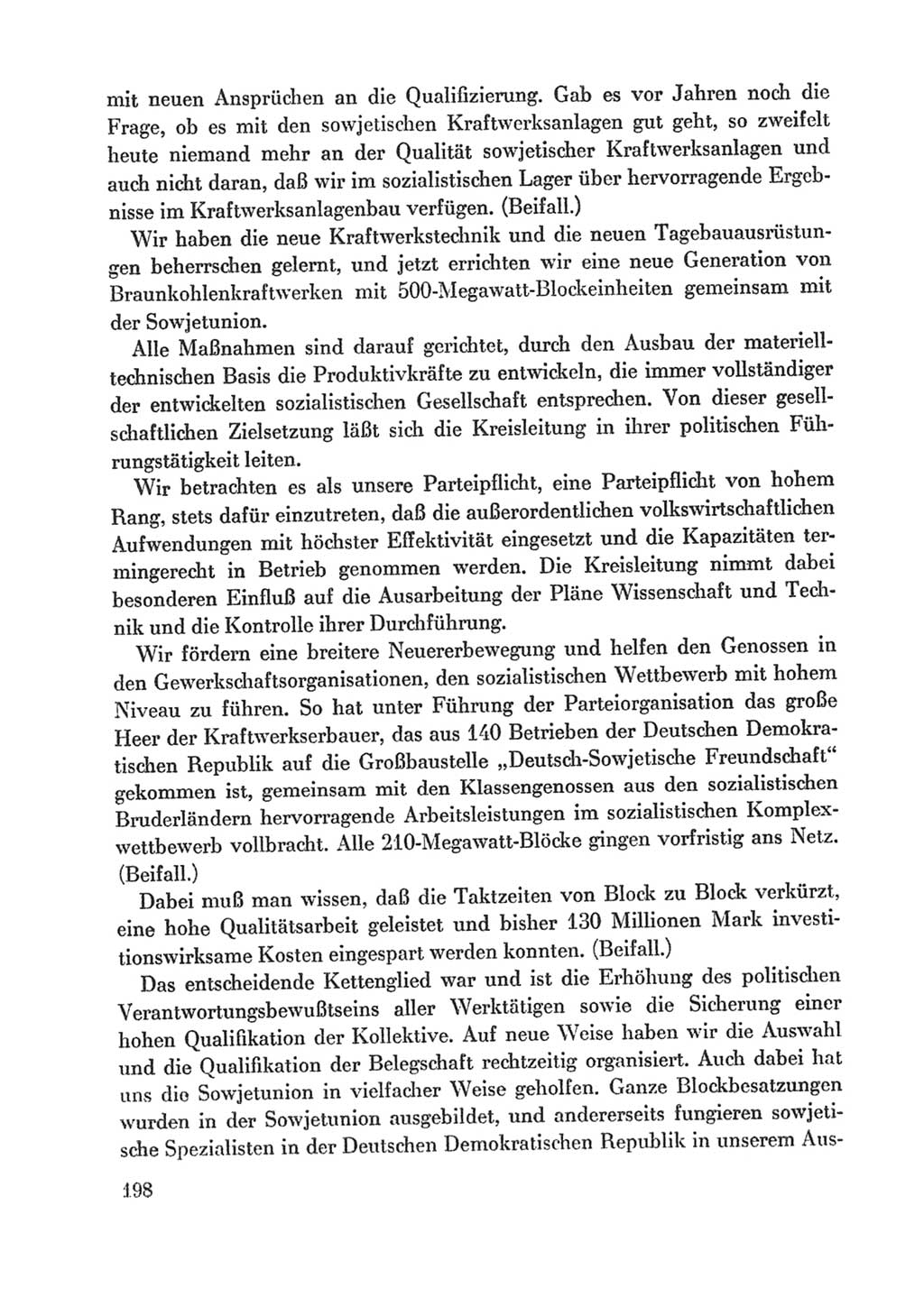 Protokoll der Verhandlungen des Ⅸ. Parteitages der Sozialistischen Einheitspartei Deutschlands (SED) [Deutsche Demokratische Republik (DDR)] 1976, Band 1, Seite 198 (Prot. Verh. Ⅸ. PT SED DDR 1976, Bd. 1, S. 198)