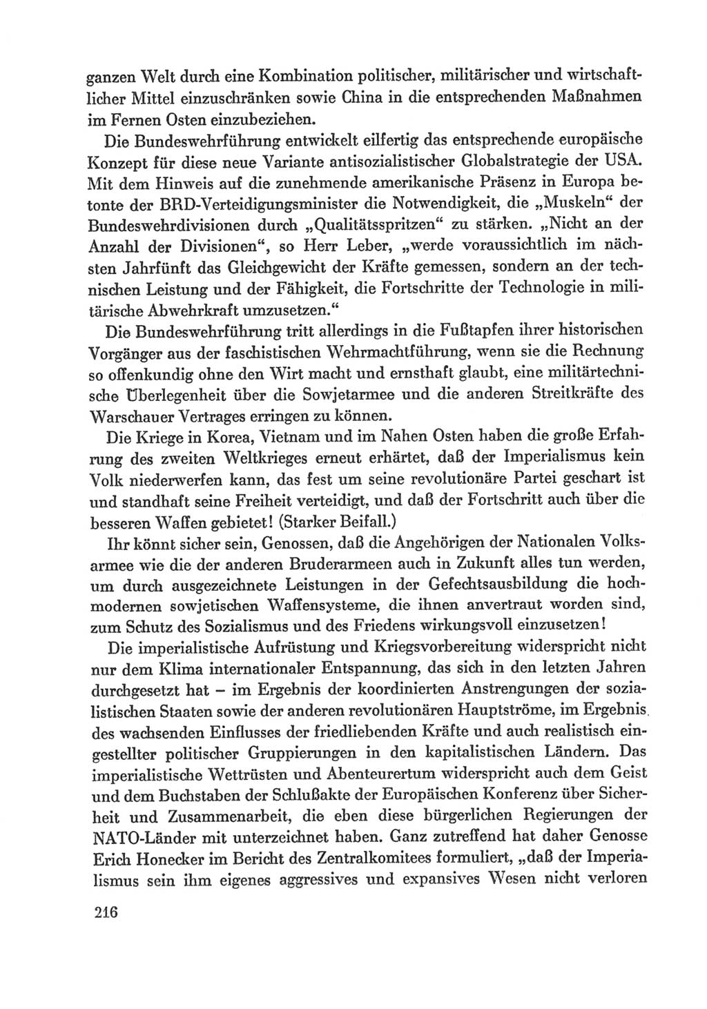 Protokoll der Verhandlungen des Ⅸ. Parteitages der Sozialistischen Einheitspartei Deutschlands (SED) [Deutsche Demokratische Republik (DDR)] 1976, Band 1, Seite 216 (Prot. Verh. Ⅸ. PT SED DDR 1976, Bd. 1, S. 216)