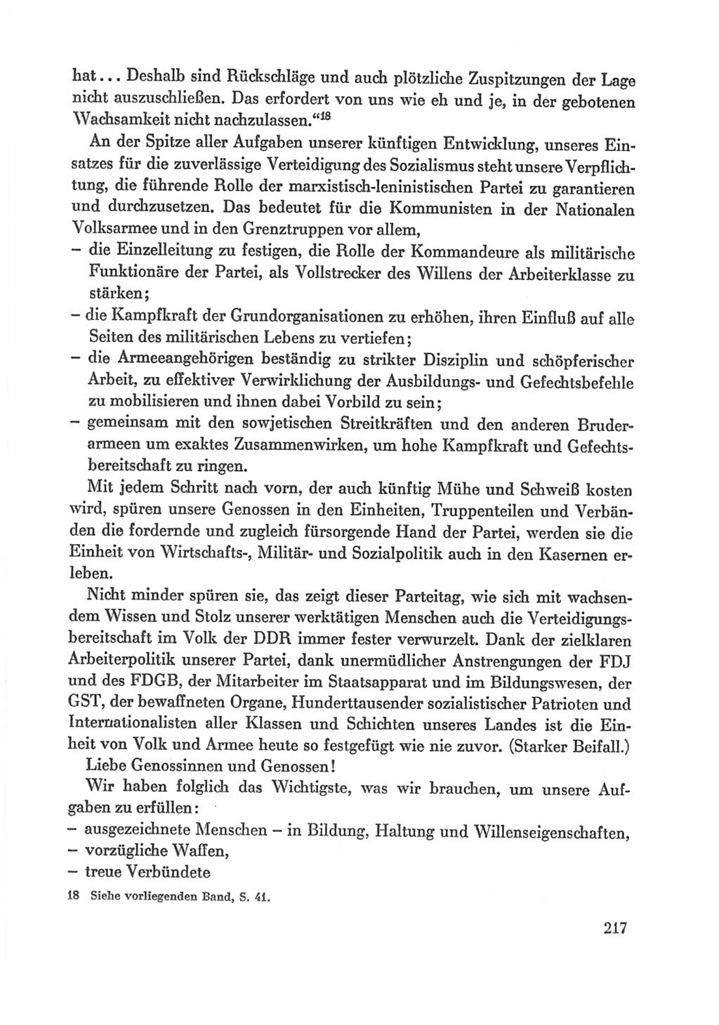 Protokoll der Verhandlungen des Ⅸ. Parteitages der Sozialistischen Einheitspartei Deutschlands (SED) [Deutsche Demokratische Republik (DDR)] 1976, Band 1, Seite 217 (Prot. Verh. Ⅸ. PT SED DDR 1976, Bd. 1, S. 217)