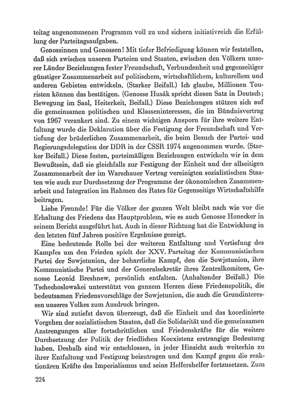 Protokoll der Verhandlungen des Ⅸ. Parteitages der Sozialistischen Einheitspartei Deutschlands (SED) [Deutsche Demokratische Republik (DDR)] 1976, Band 1, Seite 224 (Prot. Verh. Ⅸ. PT SED DDR 1976, Bd. 1, S. 224)