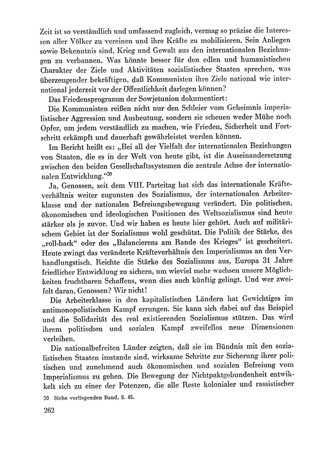 Protokoll der Verhandlungen des Ⅸ. Parteitages der Sozialistischen Einheitspartei Deutschlands (SED) [Deutsche Demokratische Republik (DDR)] 1976, Band 1, Seite 262 (Prot. Verh. Ⅸ. PT SED DDR 1976, Bd. 1, S. 262)