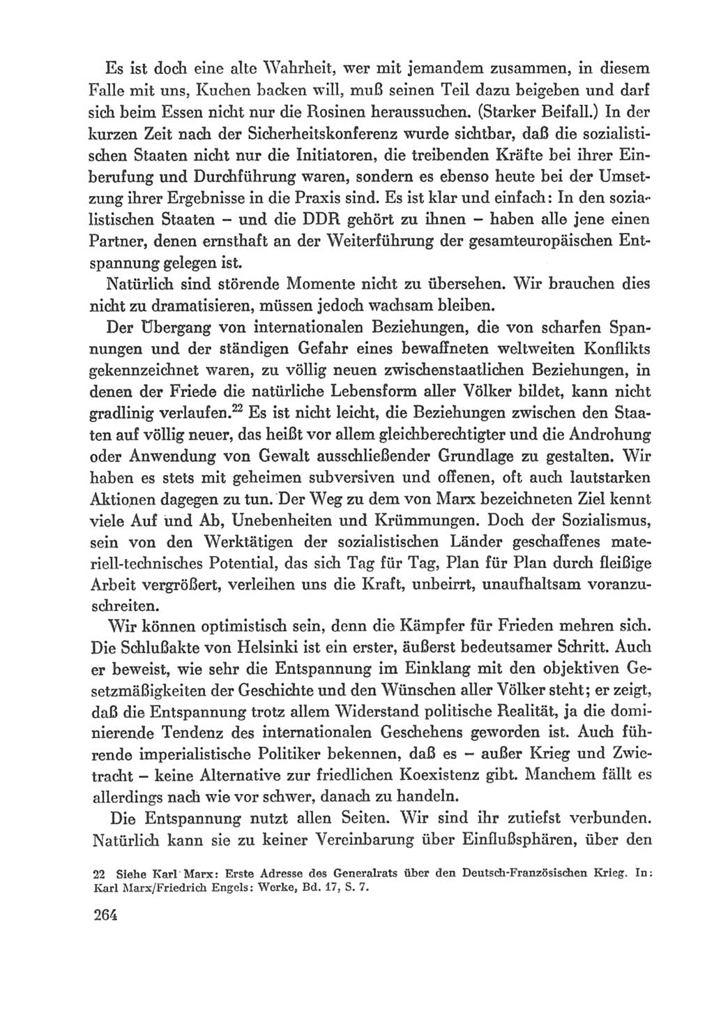 Protokoll der Verhandlungen des Ⅸ. Parteitages der Sozialistischen Einheitspartei Deutschlands (SED) [Deutsche Demokratische Republik (DDR)] 1976, Band 1, Seite 264 (Prot. Verh. Ⅸ. PT SED DDR 1976, Bd. 1, S. 264)