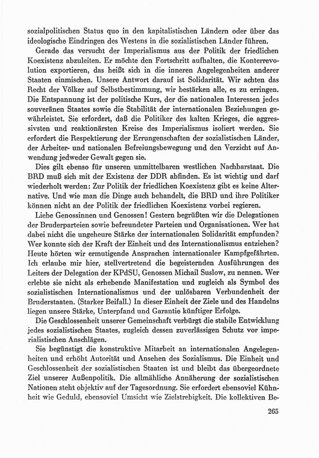 Protokoll der Verhandlungen des Ⅸ. Parteitages der Sozialistischen Einheitspartei Deutschlands (SED) [Deutsche Demokratische Republik (DDR)] 1976, Band 1, Seite 265 (Prot. Verh. Ⅸ. PT SED DDR 1976, Bd. 1, S. 265)