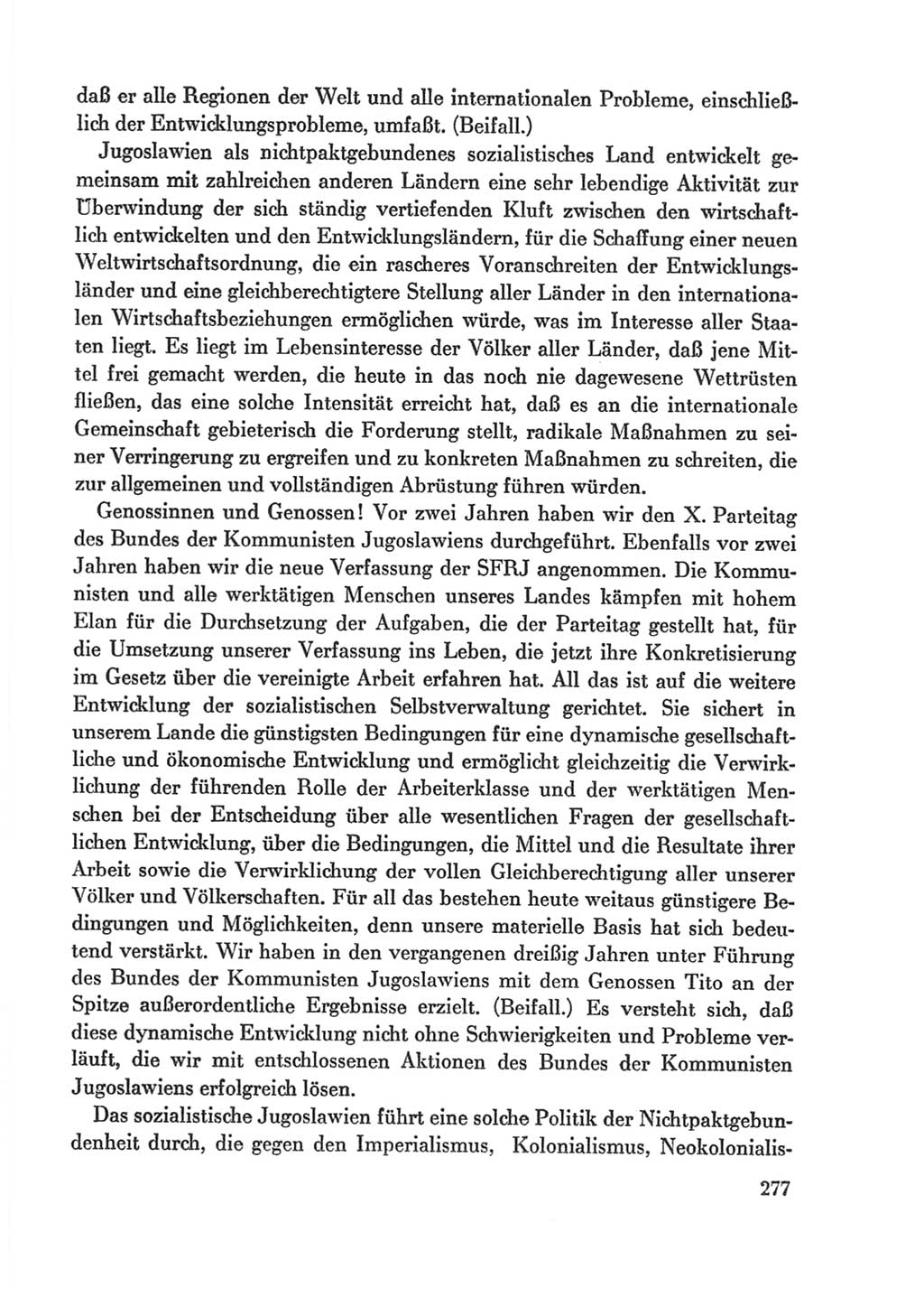 Protokoll der Verhandlungen des Ⅸ. Parteitages der Sozialistischen Einheitspartei Deutschlands (SED) [Deutsche Demokratische Republik (DDR)] 1976, Band 1, Seite 277 (Prot. Verh. Ⅸ. PT SED DDR 1976, Bd. 1, S. 277)