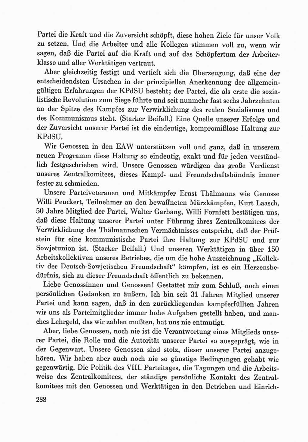 Protokoll der Verhandlungen des Ⅸ. Parteitages der Sozialistischen Einheitspartei Deutschlands (SED) [Deutsche Demokratische Republik (DDR)] 1976, Band 1, Seite 288 (Prot. Verh. Ⅸ. PT SED DDR 1976, Bd. 1, S. 288)