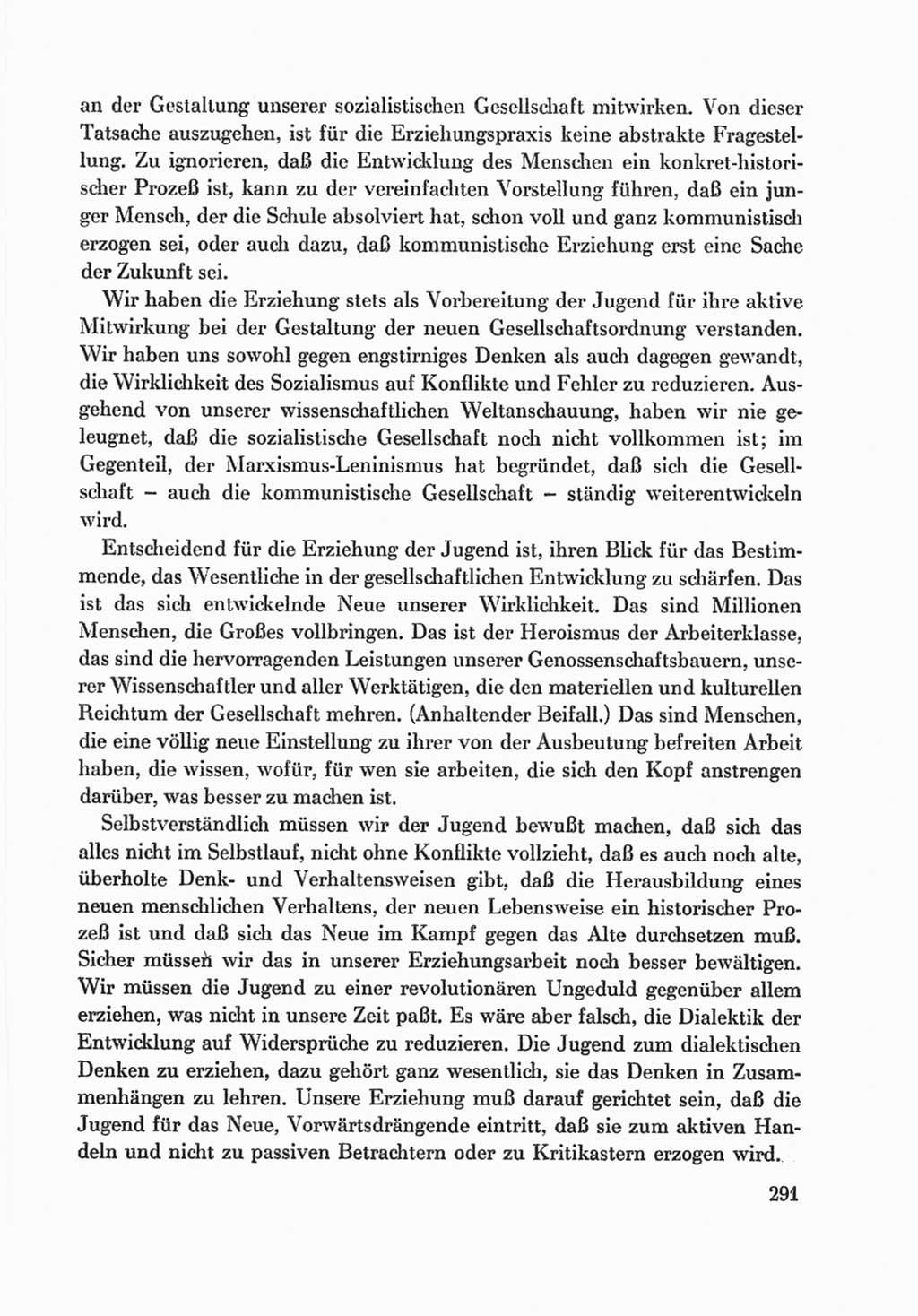 Protokoll der Verhandlungen des Ⅸ. Parteitages der Sozialistischen Einheitspartei Deutschlands (SED) [Deutsche Demokratische Republik (DDR)] 1976, Band 1, Seite 291 (Prot. Verh. Ⅸ. PT SED DDR 1976, Bd. 1, S. 291)
