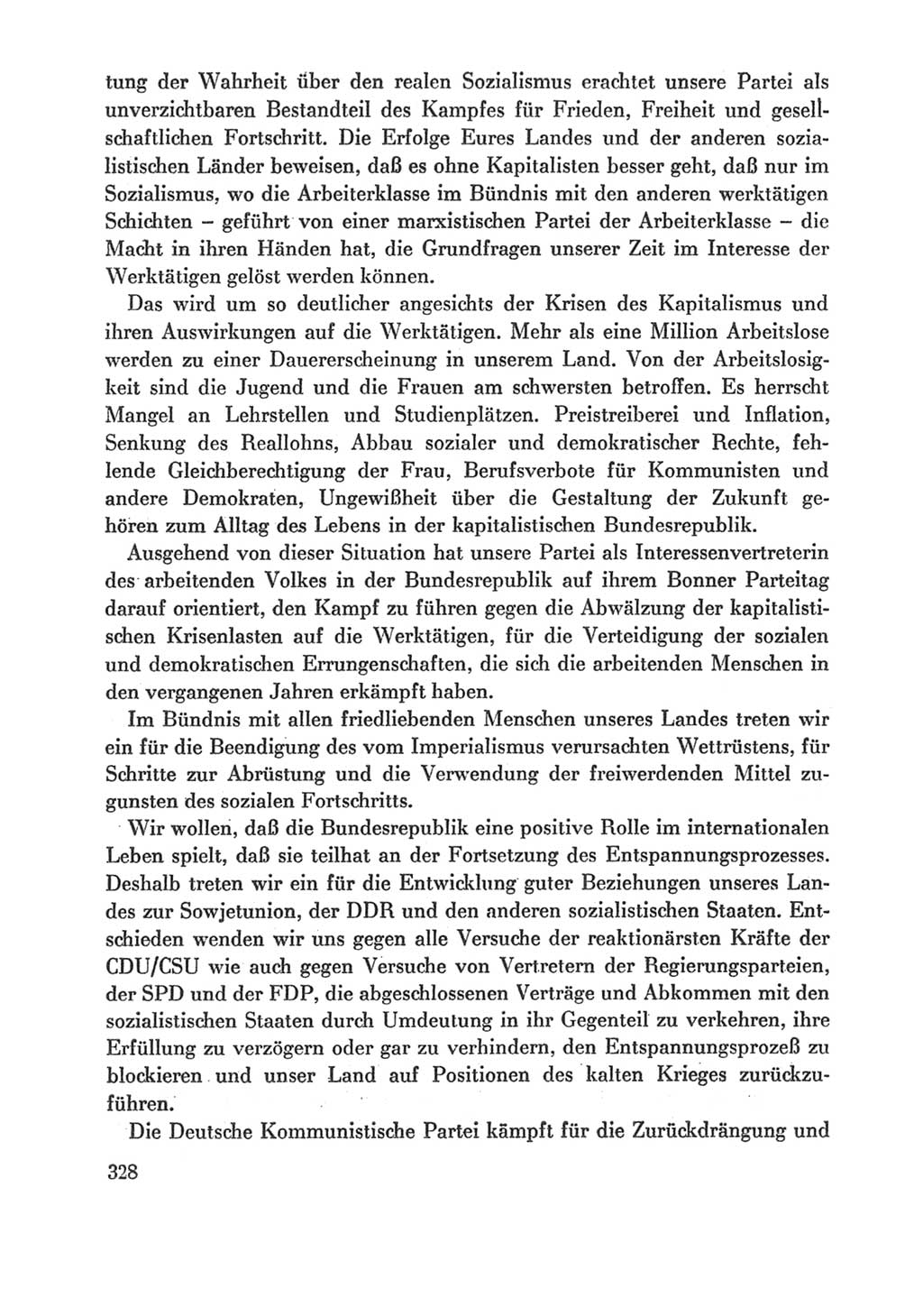 Protokoll der Verhandlungen des Ⅸ. Parteitages der Sozialistischen Einheitspartei Deutschlands (SED) [Deutsche Demokratische Republik (DDR)] 1976, Band 1, Seite 328 (Prot. Verh. Ⅸ. PT SED DDR 1976, Bd. 1, S. 328)