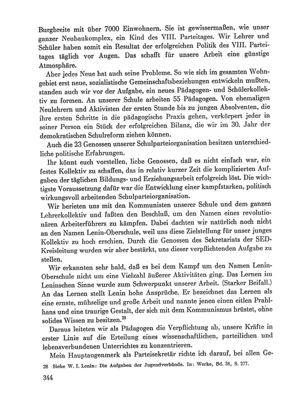 Protokoll der Verhandlungen des Ⅸ. Parteitages der Sozialistischen Einheitspartei Deutschlands (SED) [Deutsche Demokratische Republik (DDR)] 1976, Band 1, Seite 344 (Prot. Verh. Ⅸ. PT SED DDR 1976, Bd. 1, S. 344)