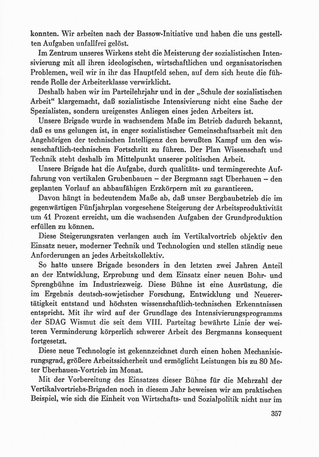 Protokoll der Verhandlungen des Ⅸ. Parteitages der Sozialistischen Einheitspartei Deutschlands (SED) [Deutsche Demokratische Republik (DDR)] 1976, Band 1, Seite 357 (Prot. Verh. Ⅸ. PT SED DDR 1976, Bd. 1, S. 357)