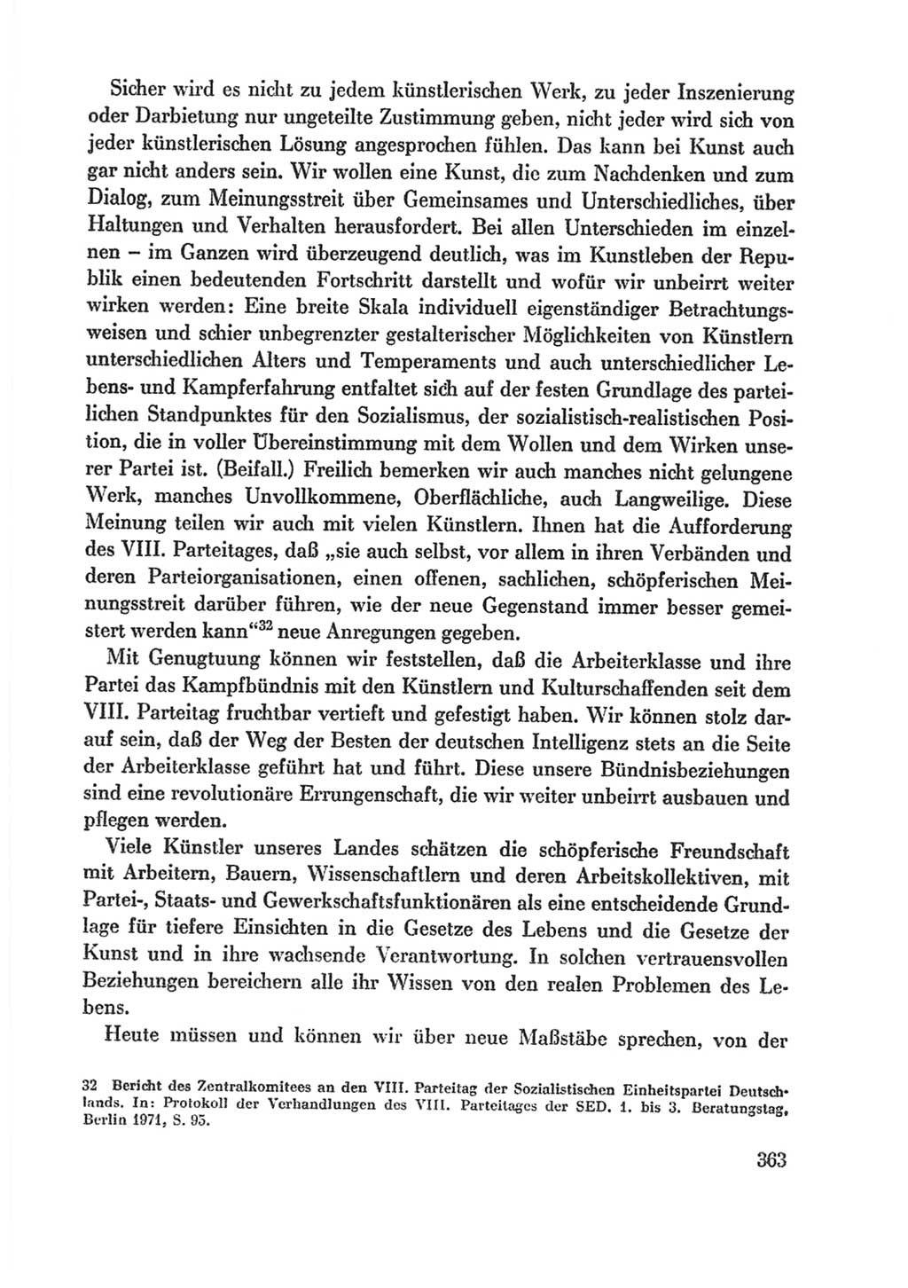 Protokoll der Verhandlungen des Ⅸ. Parteitages der Sozialistischen Einheitspartei Deutschlands (SED) [Deutsche Demokratische Republik (DDR)] 1976, Band 1, Seite 363 (Prot. Verh. Ⅸ. PT SED DDR 1976, Bd. 1, S. 363)